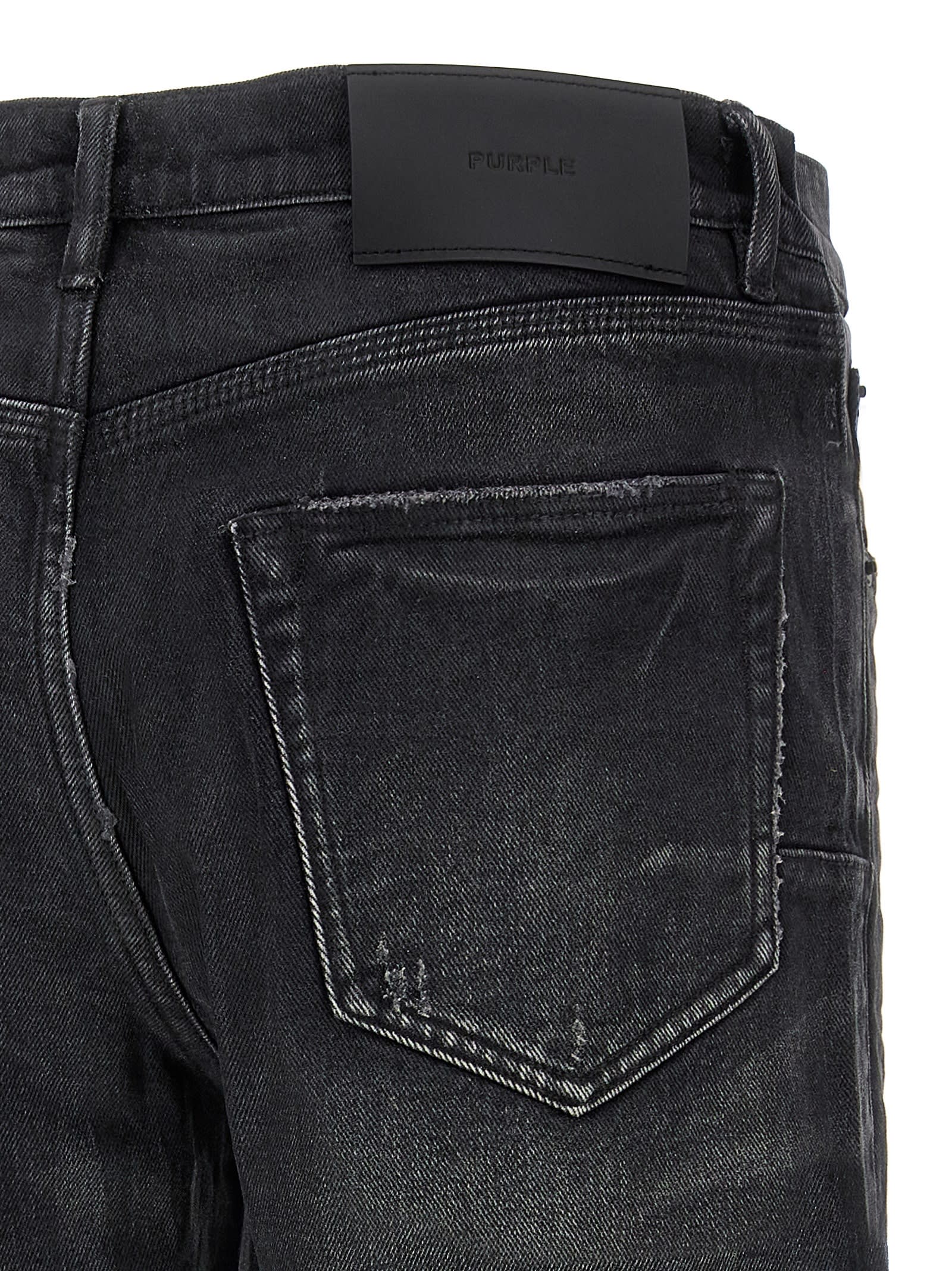Purple Brand Black P005 Double Dip Coated Jeans In Black