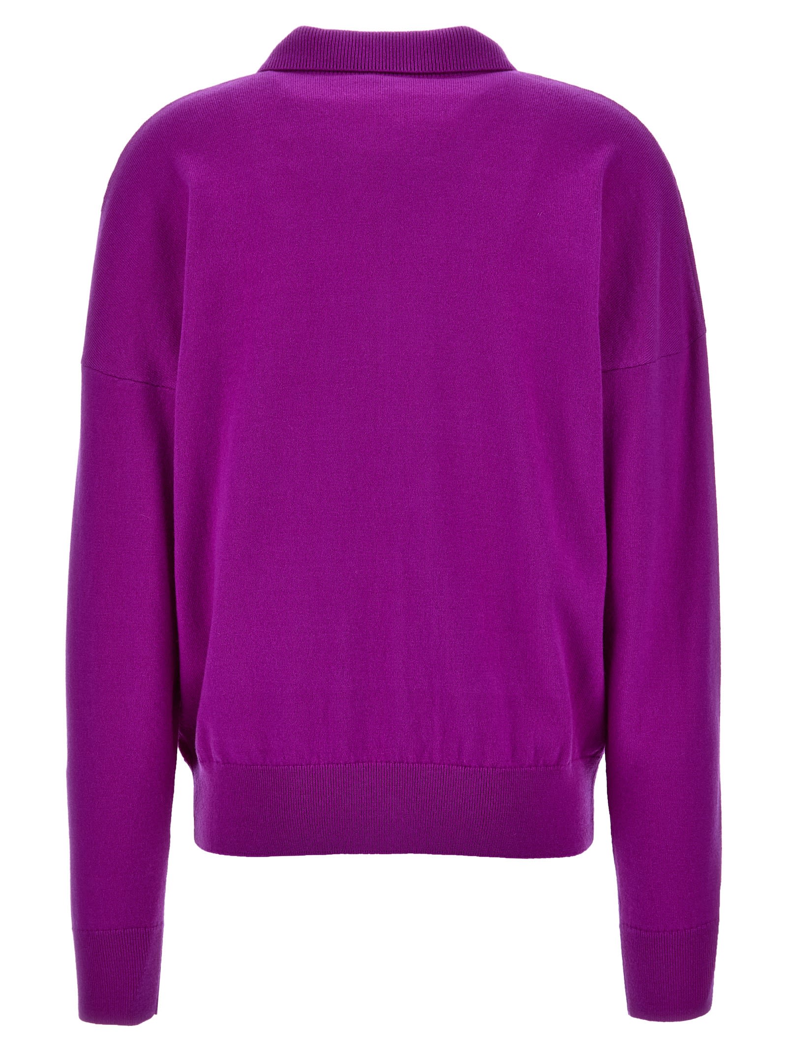 Shop Loewe Logo Embroidery Cardigan In Purple