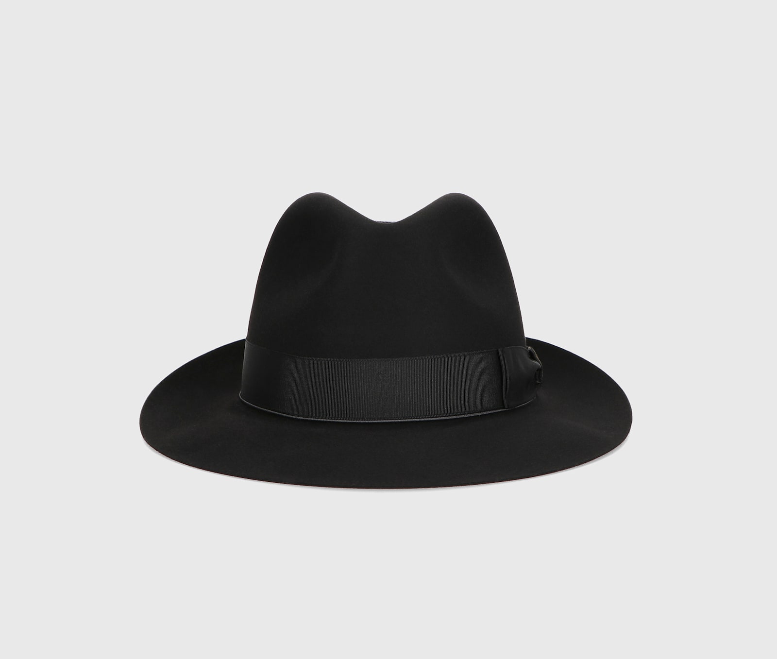 Shop Borsalino Beaver Medium Brim In Black, Tone On Tone Hatband