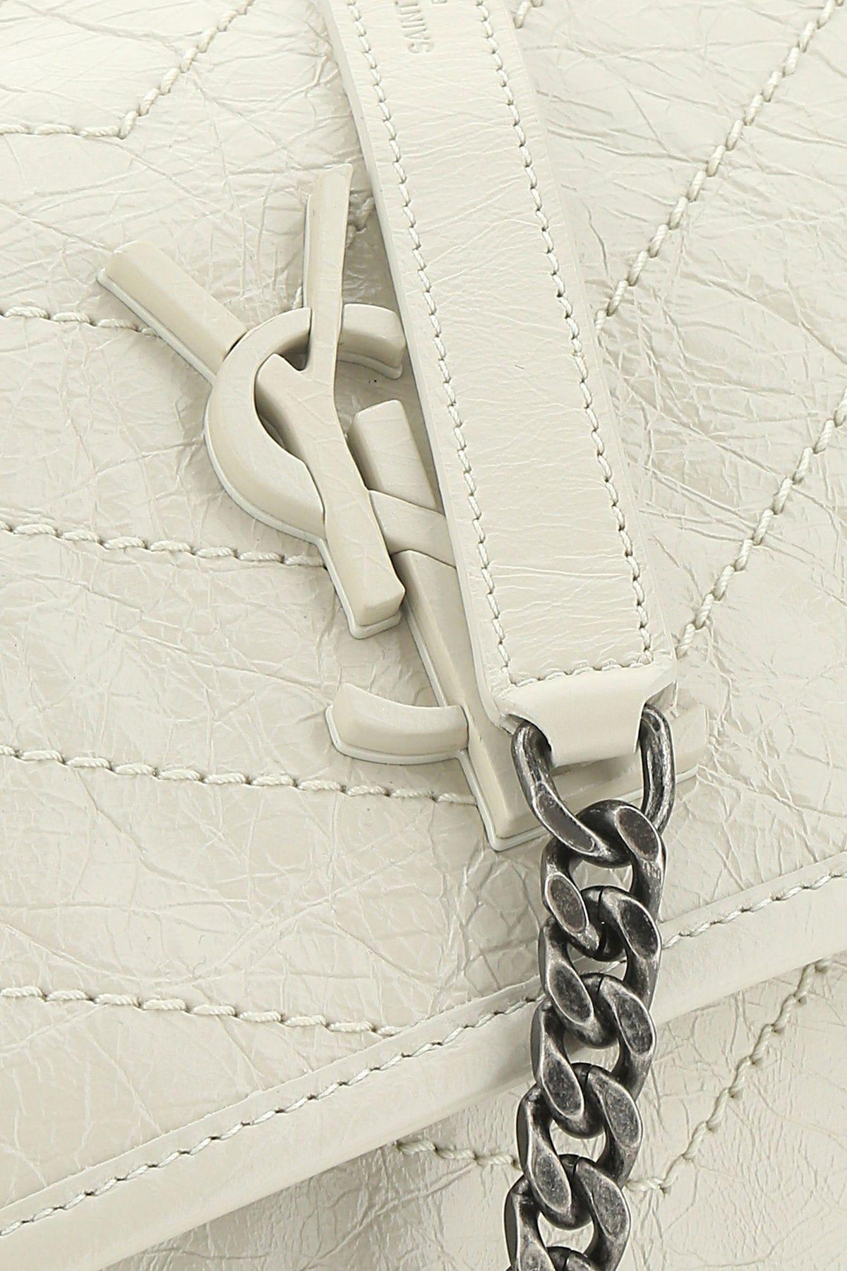 Saint Laurent Ivory Leather Medium Niki Shoulder Bag In White