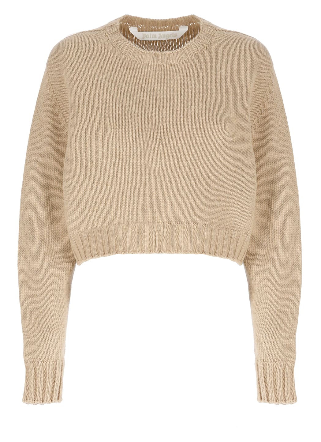 Palm Angels Cropped Sweater With Logo