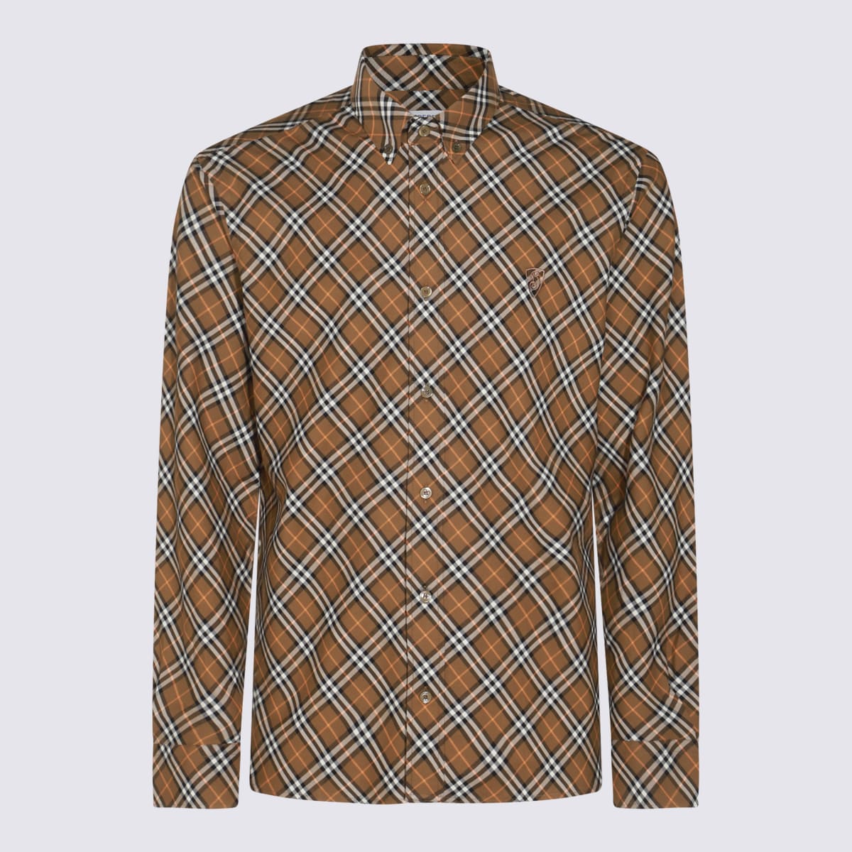 Shop Burberry Brown Cotton Shirt In Oxide Ip Check