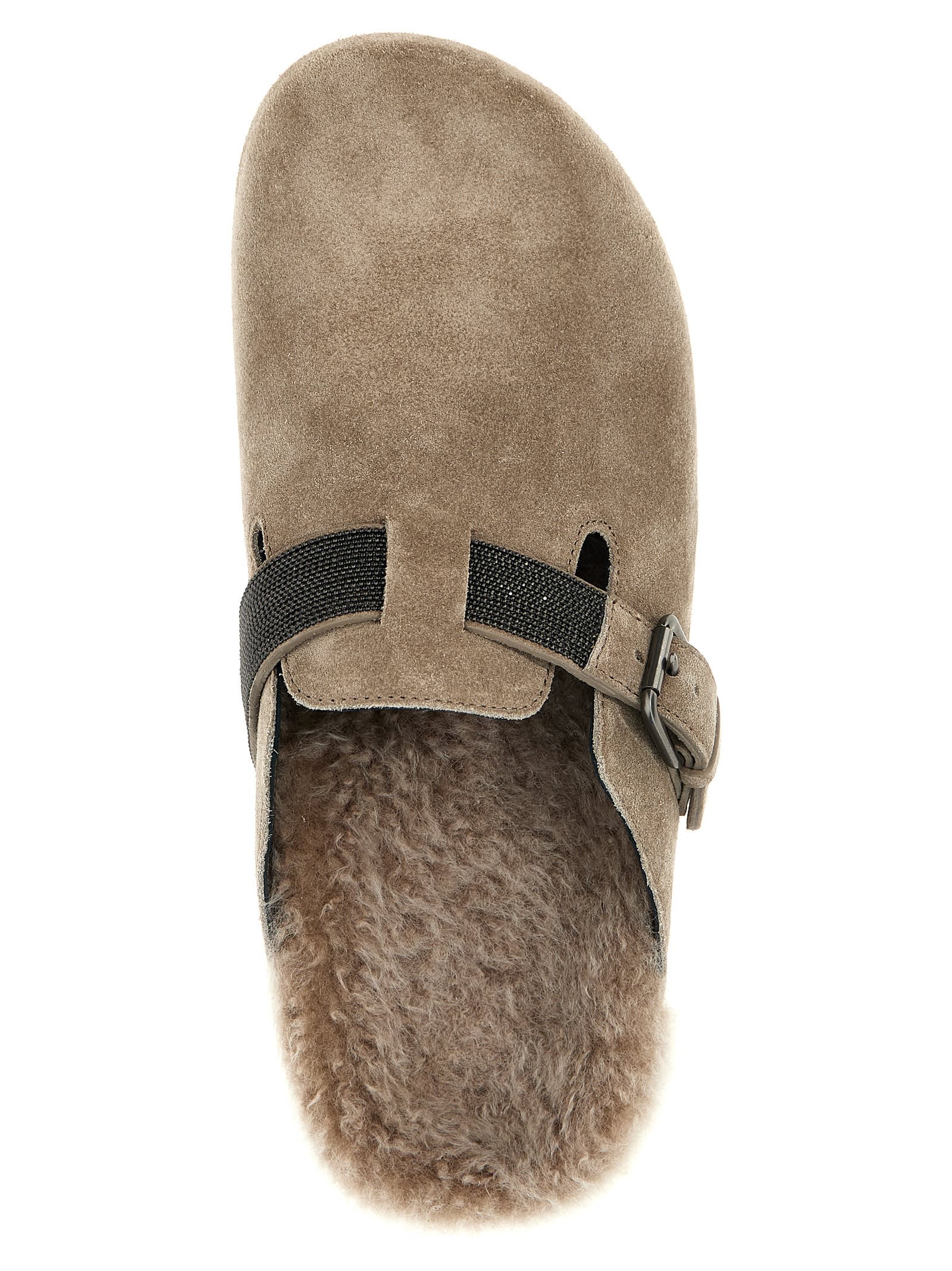 Shop Brunello Cucinelli Monile Sabots In Gray