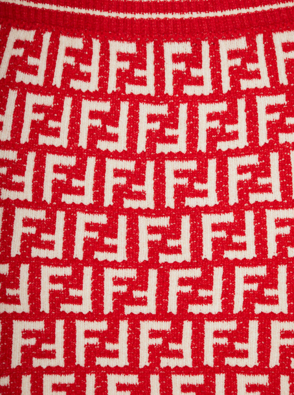 FENDI RED SKIRT WITH FF MOTIF IN COTTON BLEND GIRL 