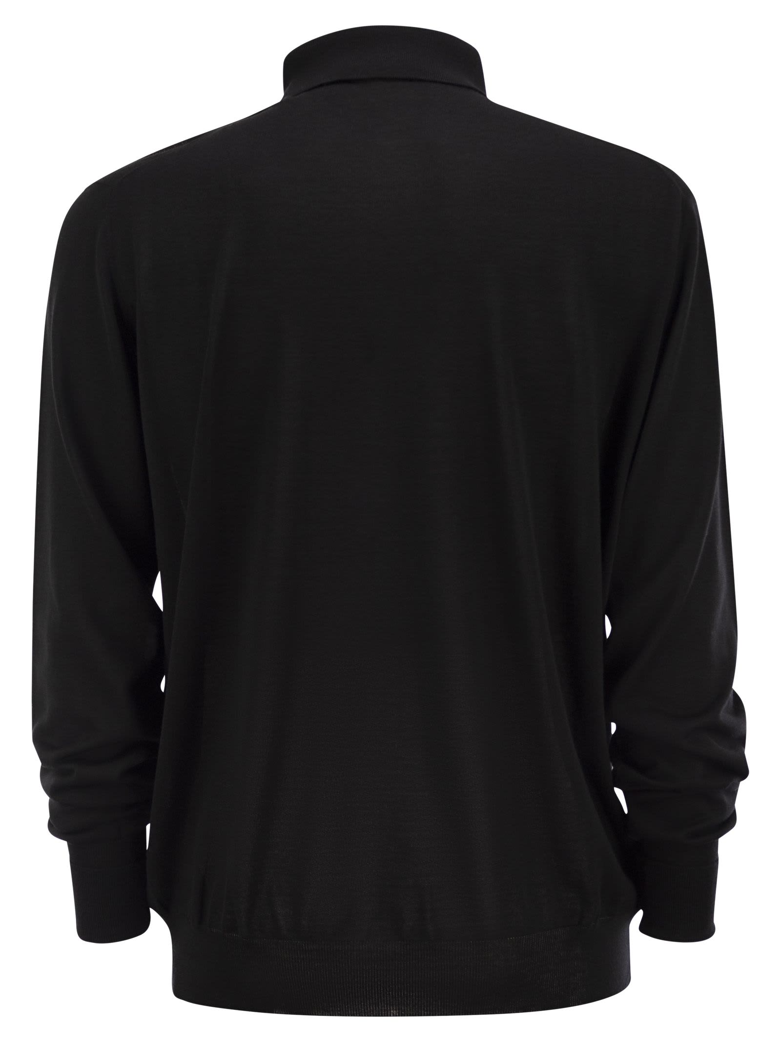 Pt Torino Wool Polo Shirt In Black