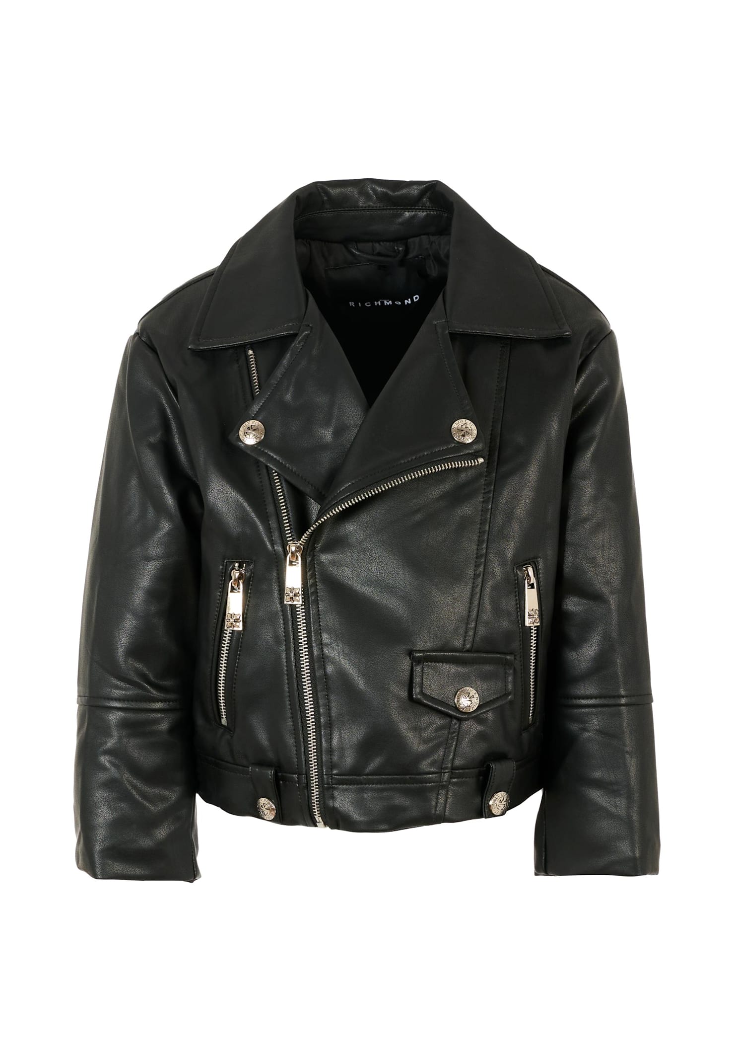 Richmond Black Jacket For Boy With Logo In Black