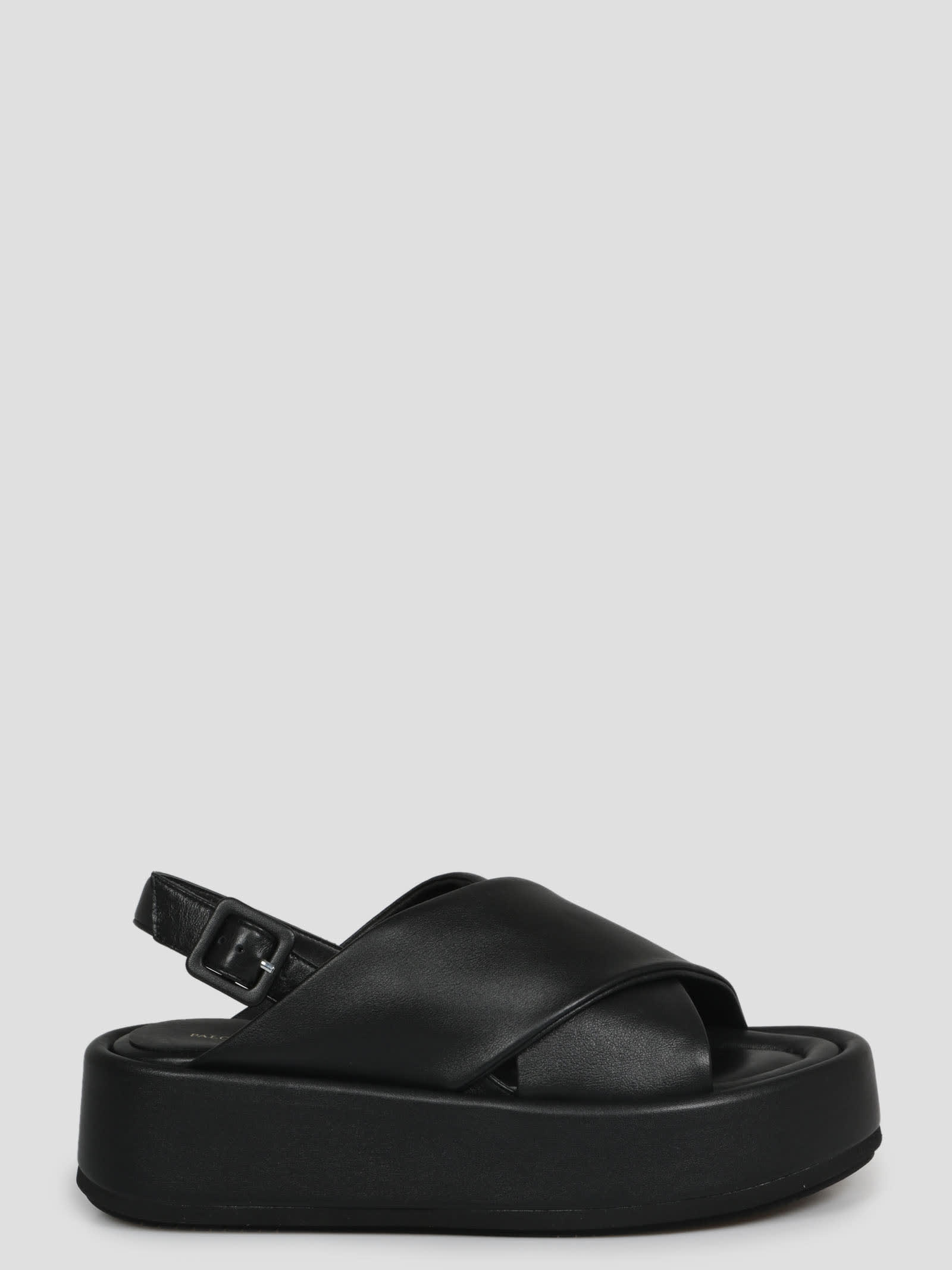 Paloma Barceló Leather Platform Sandals In Black