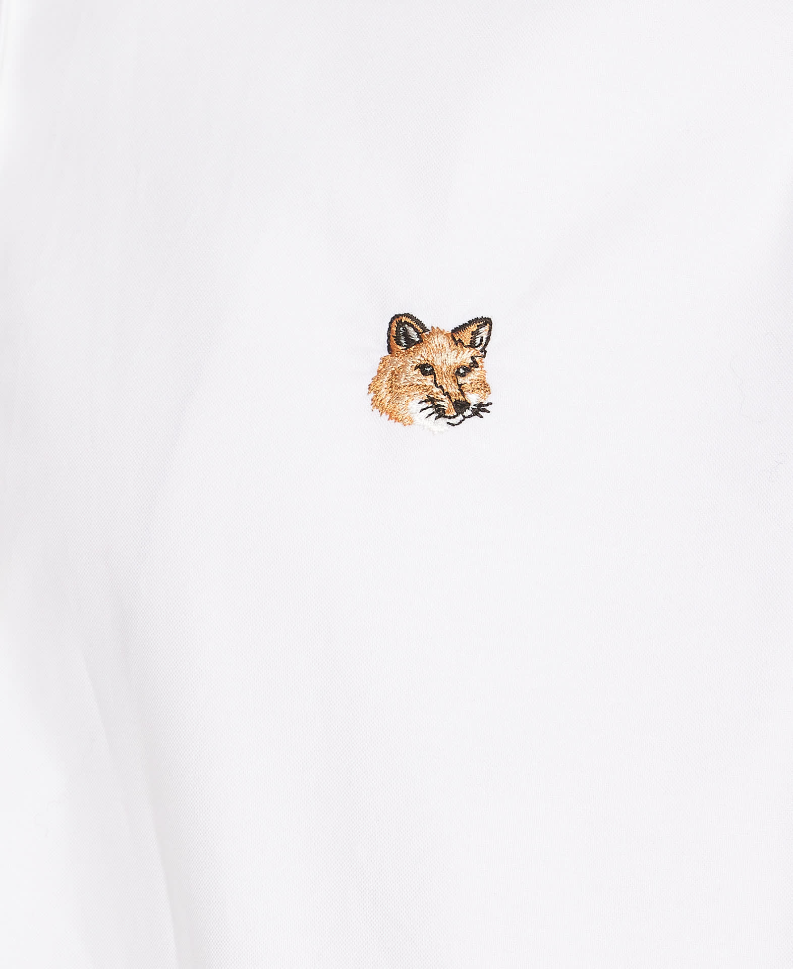 Maison Kitsuné Button Down Classic Shirt With Institutional Fox H Clothing In White
