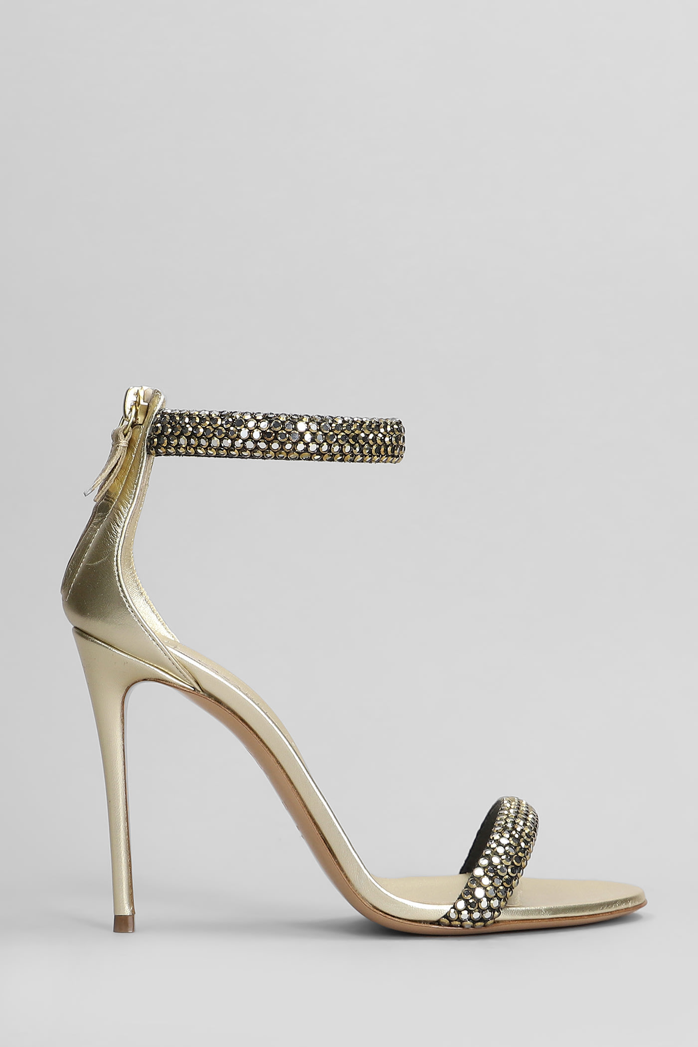 Casadei Julia Olimpo Sandals In Gold Leather In Gold