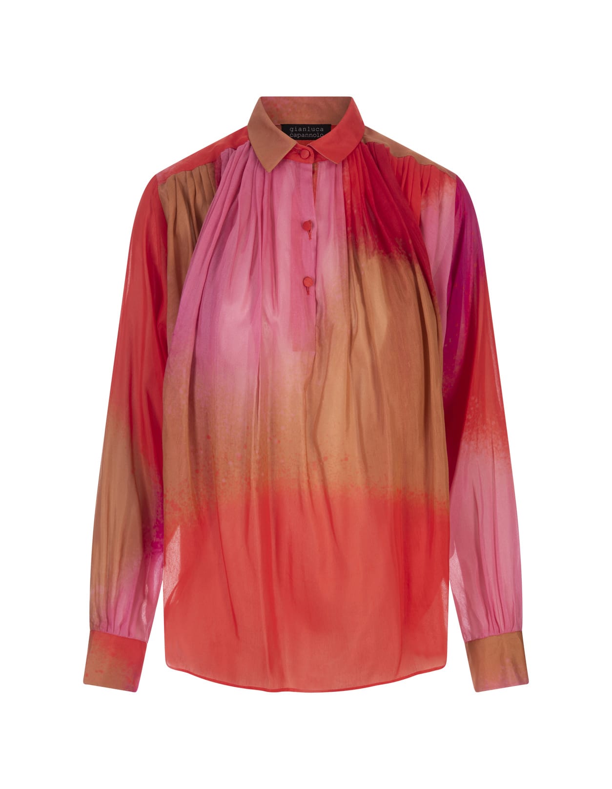 Multicolour Silk Shirt With Gathering