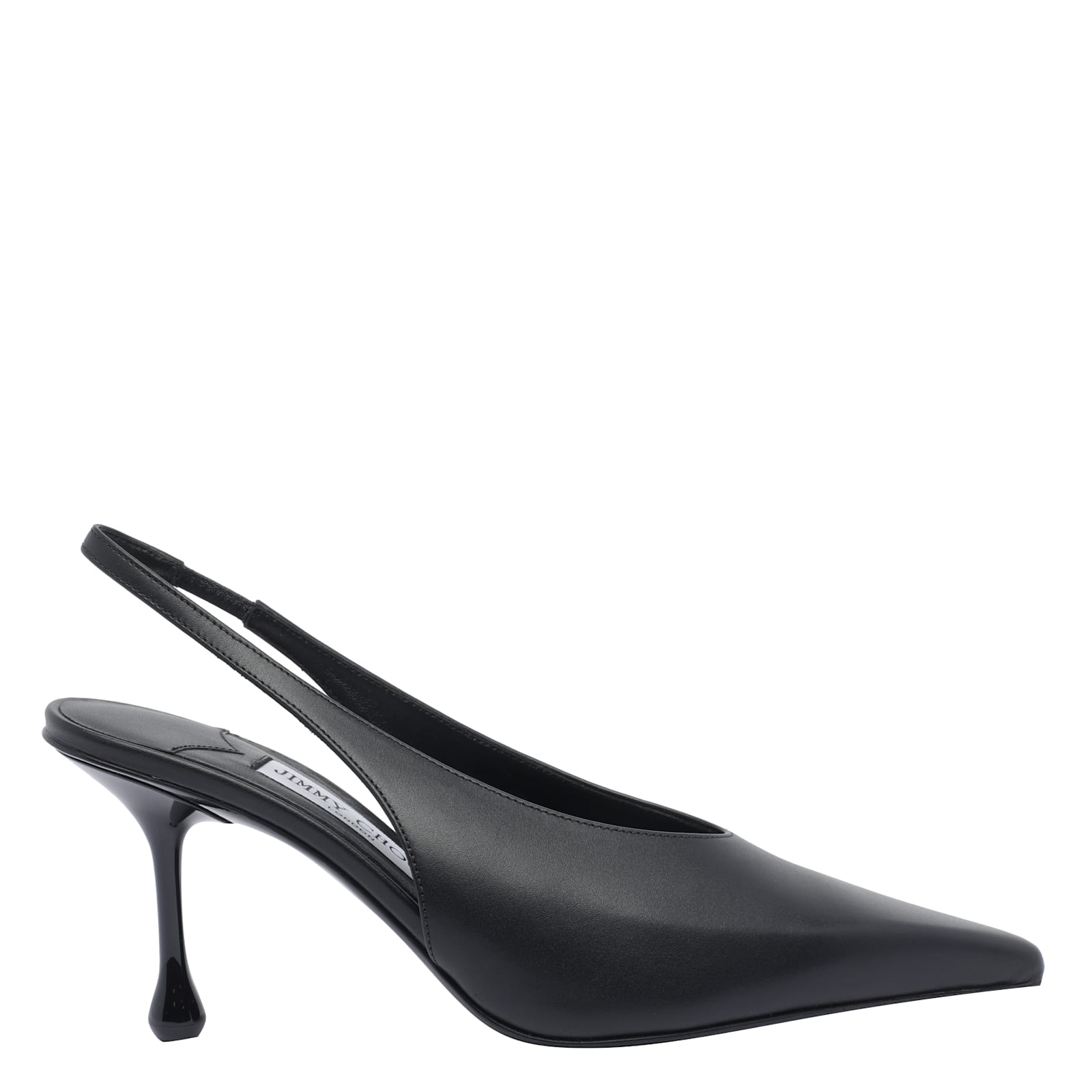 Jimmy Choo Leather Pointed Toe Sling Back Stiletto In Black