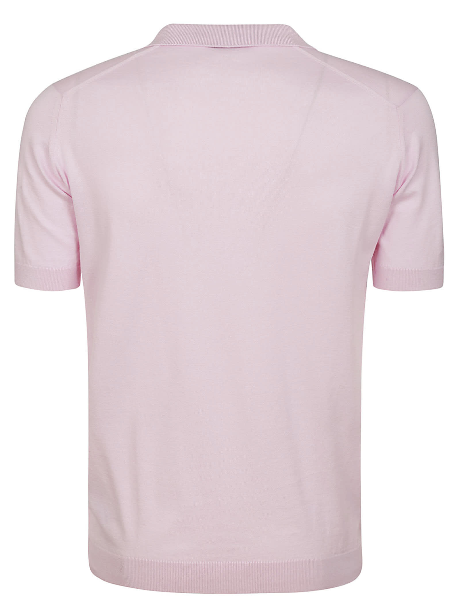 Shop John Smedley Noah Skipper Collar Shirt Ss In Mallow Pink