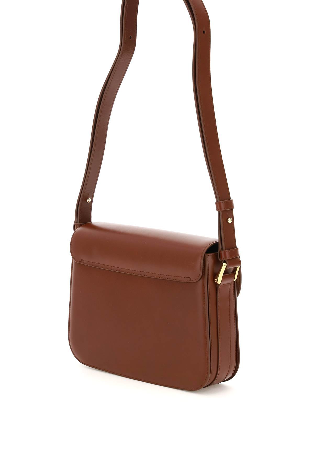 Apc A.p.c. Brown Leather Grace Mini Crossbody Bag In Brown