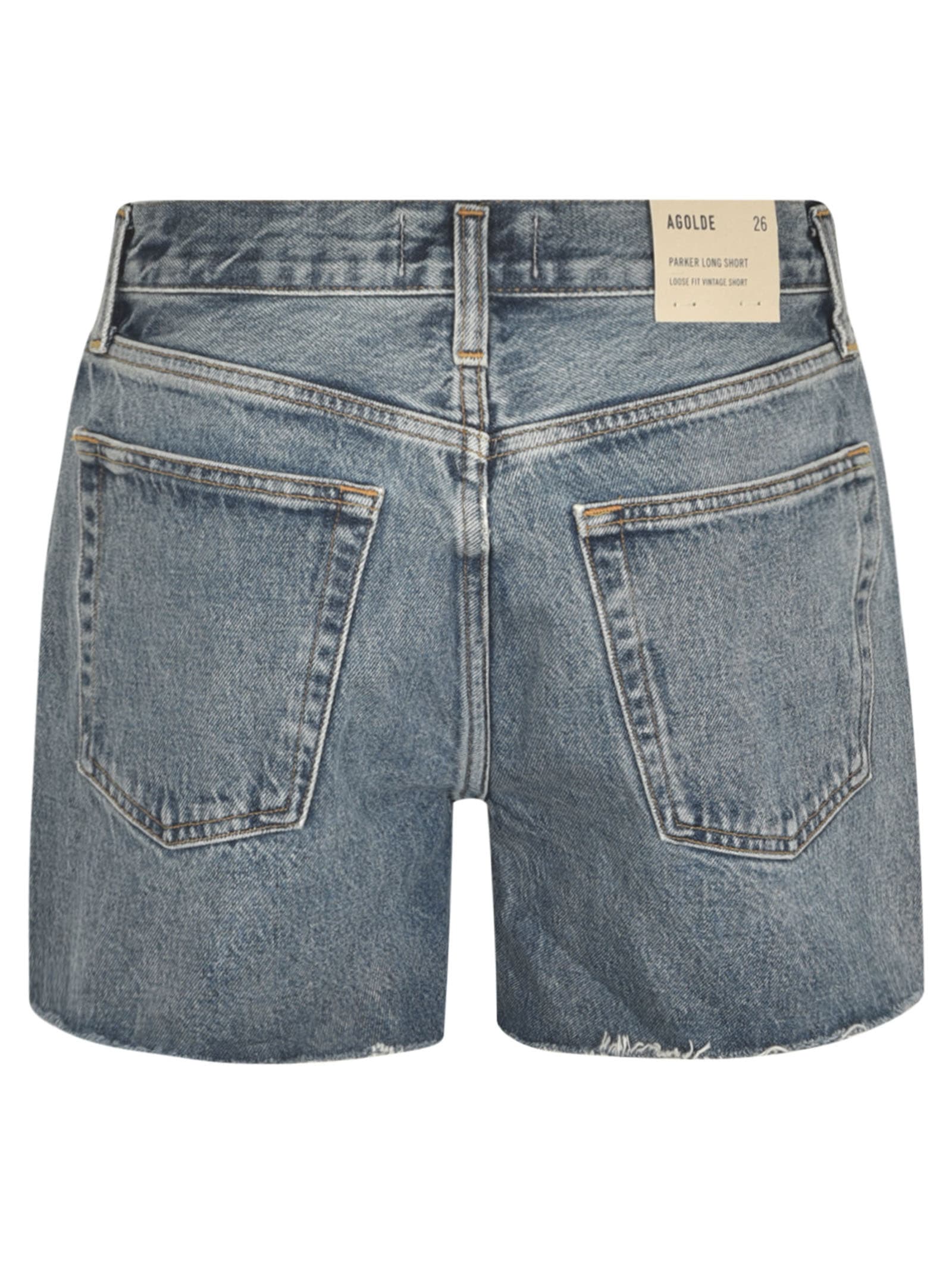 Shop Agolde Distressed Denim Shorts In Ruin
