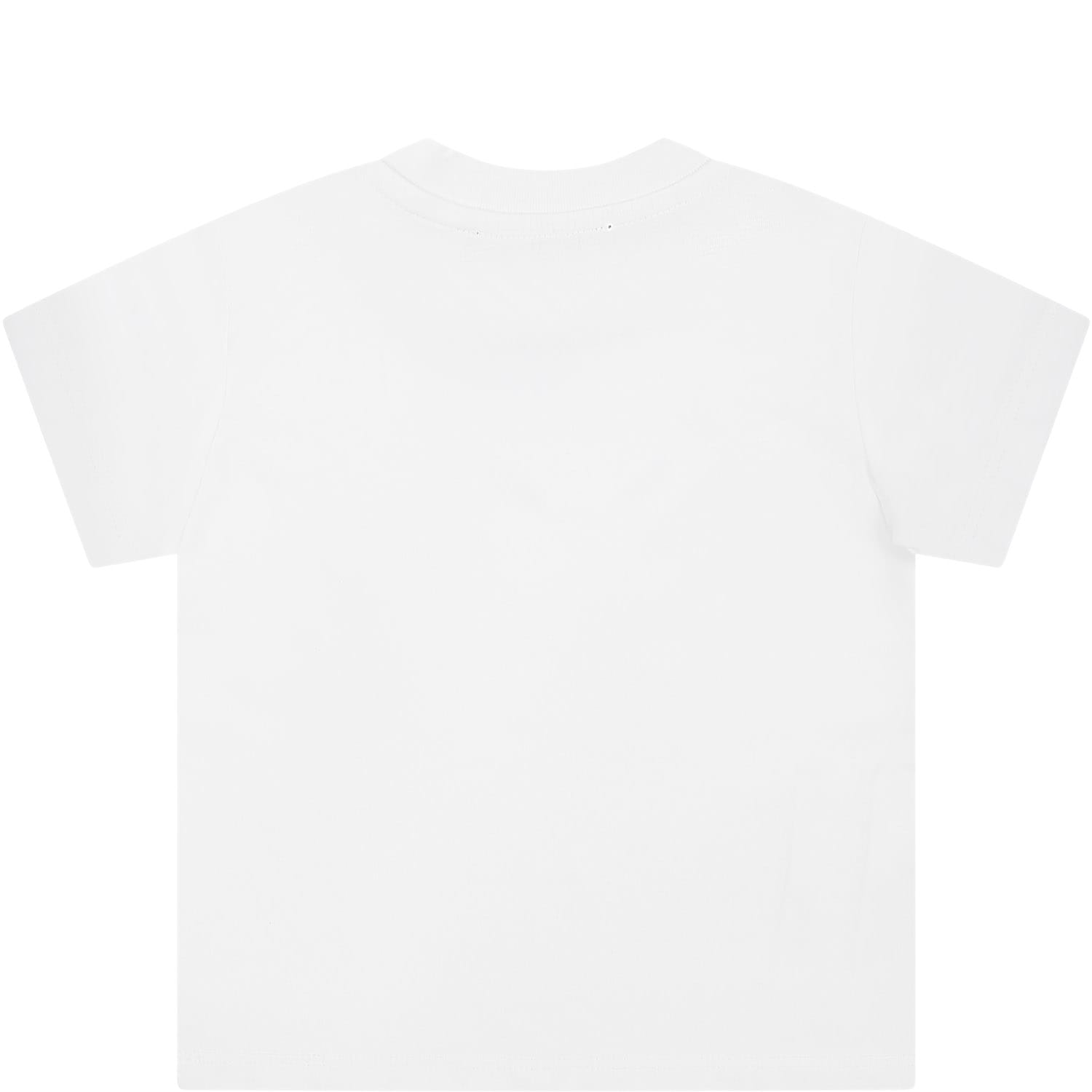Balmain White T-shirt For Babies With Logo In White