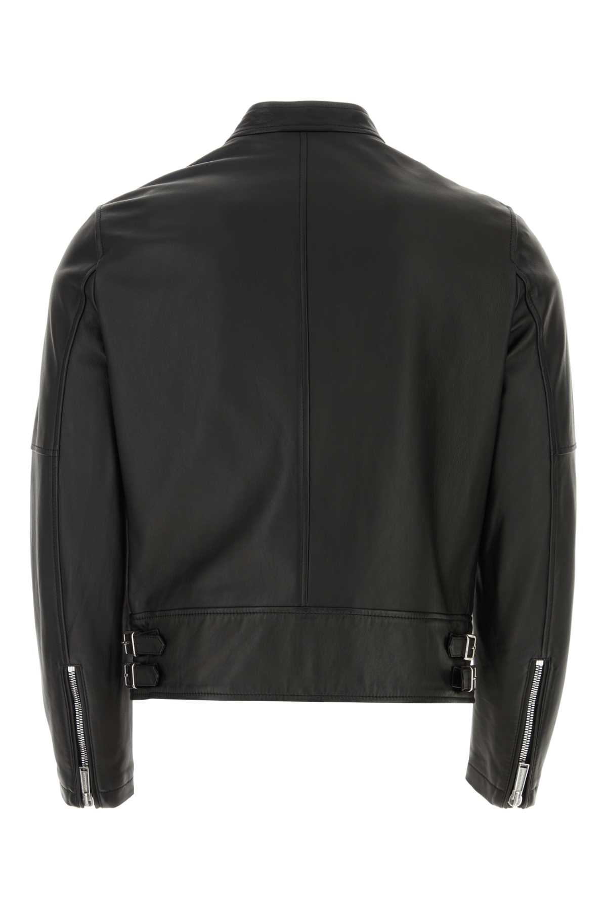 Dsquared2 Black Leather Biker Jacket