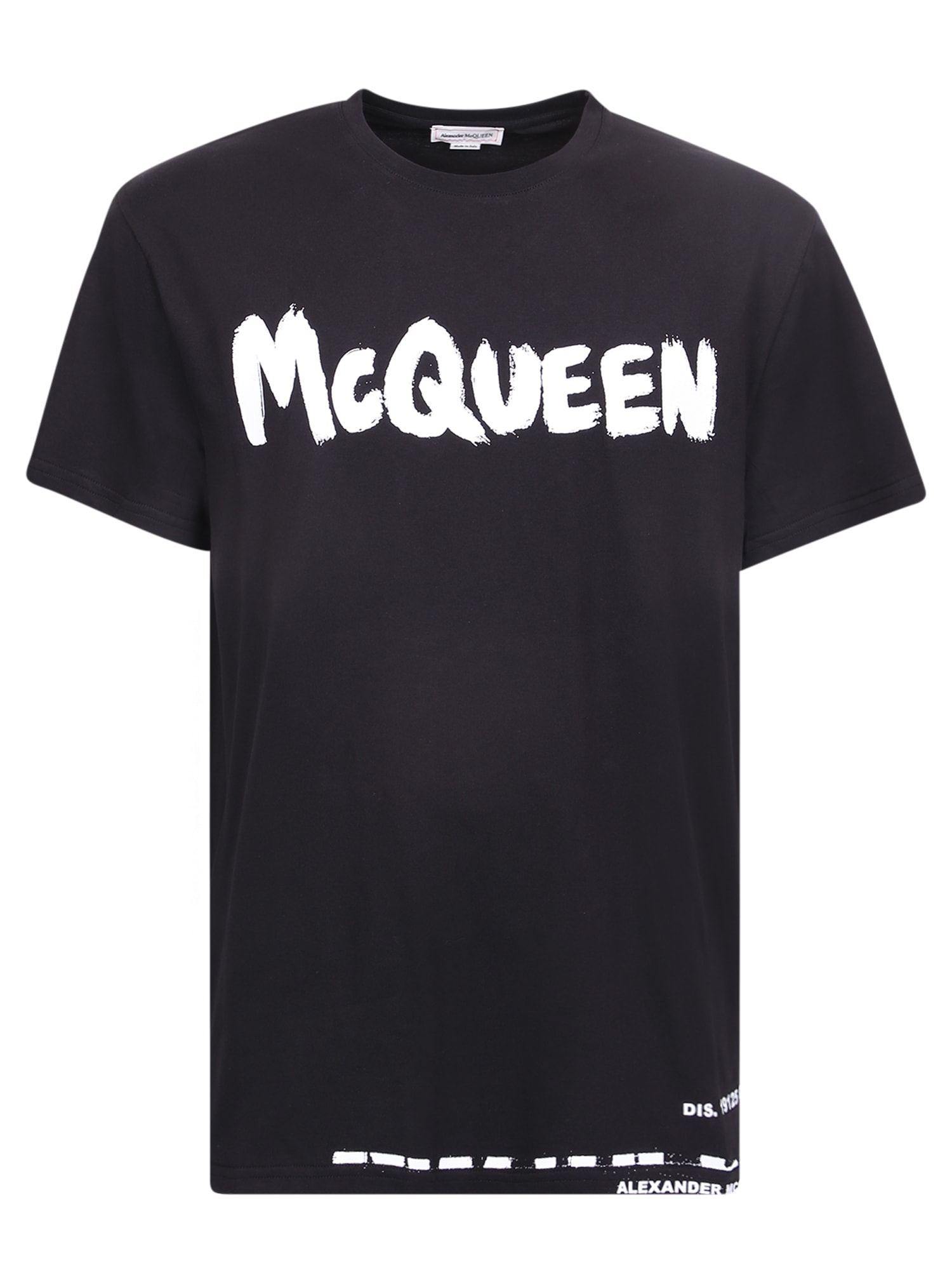 Shop Alexander Mcqueen Logo Black T-shirt