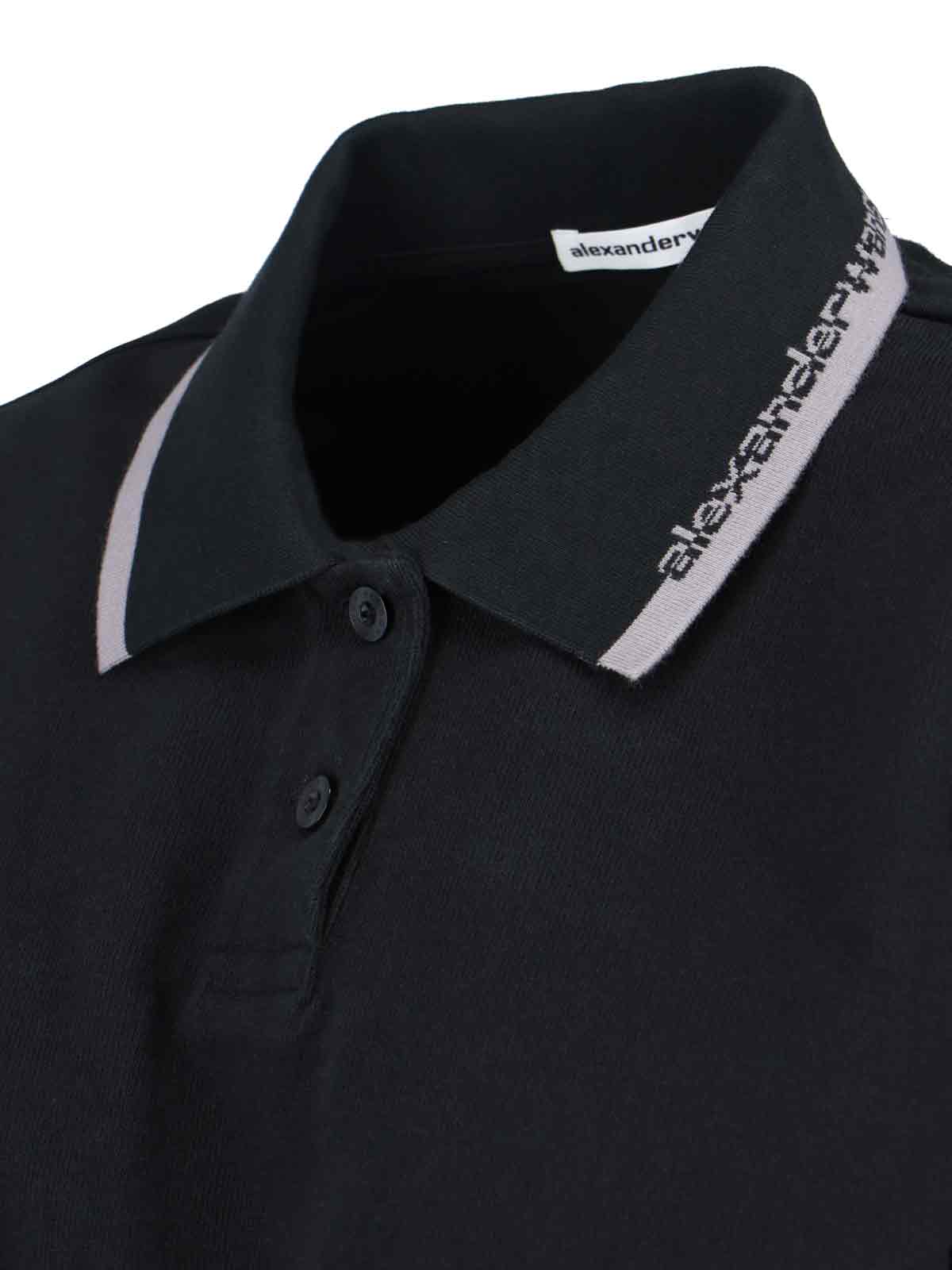 Alexander Wang Logo Polo Shirt In Black