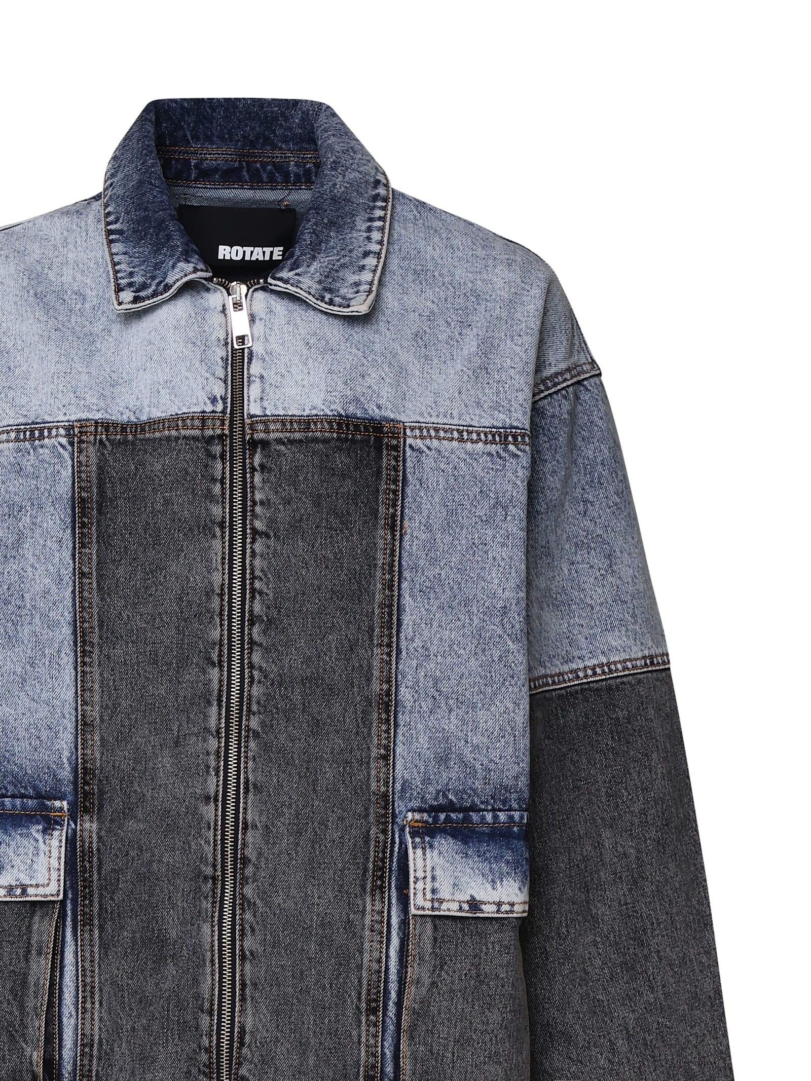 Shop Rotate Birger Christensen Patchwork Oversized Jacket In Multidenim