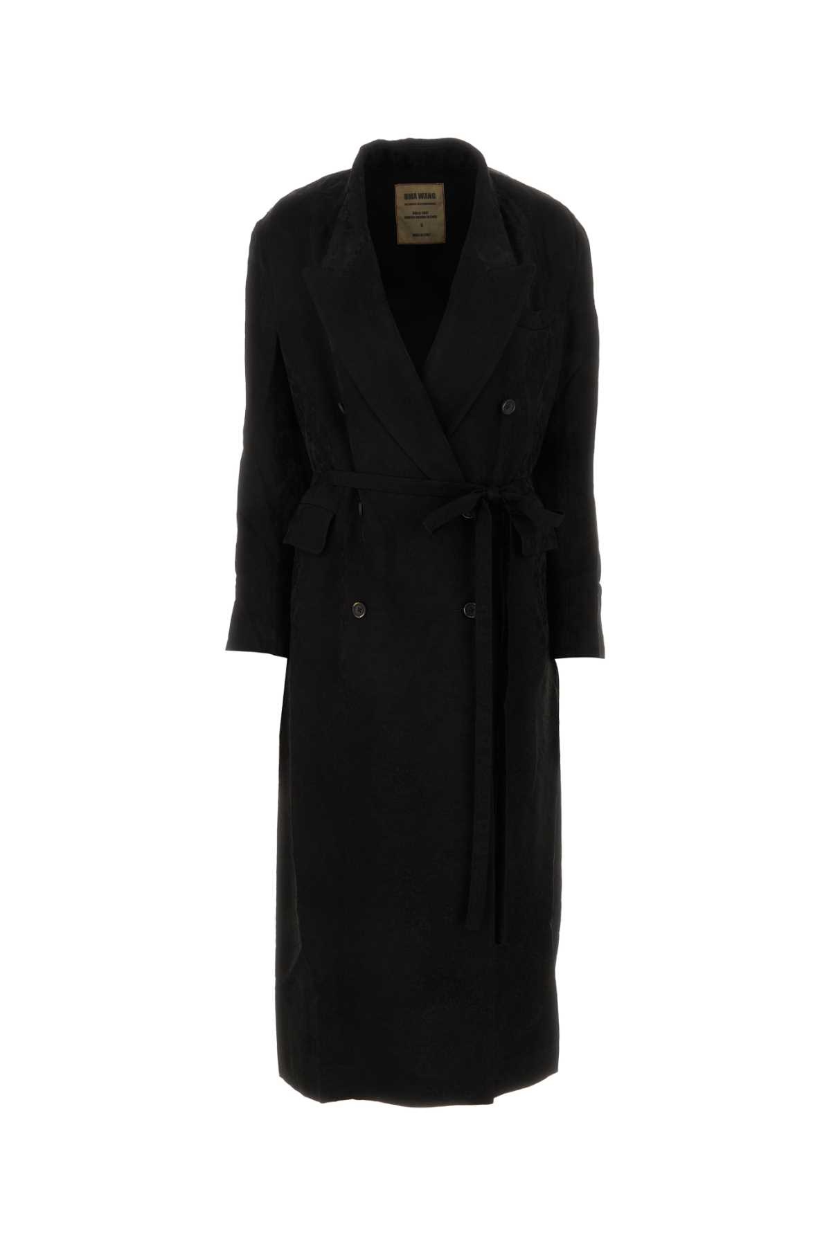 Shop Uma Wang Black Satin Callie Coat
