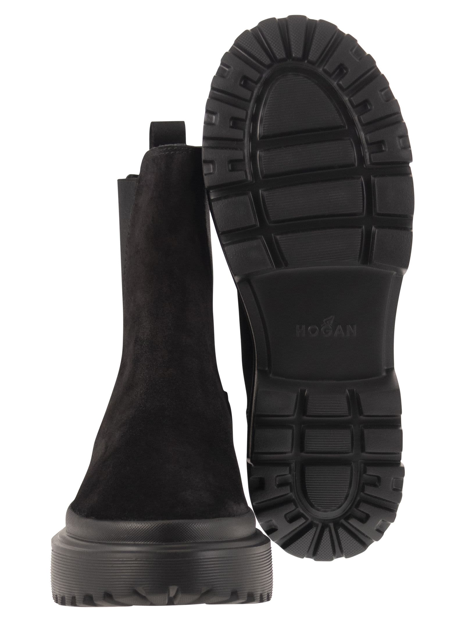 Shop Hogan Chelsea Boots H619 In Black