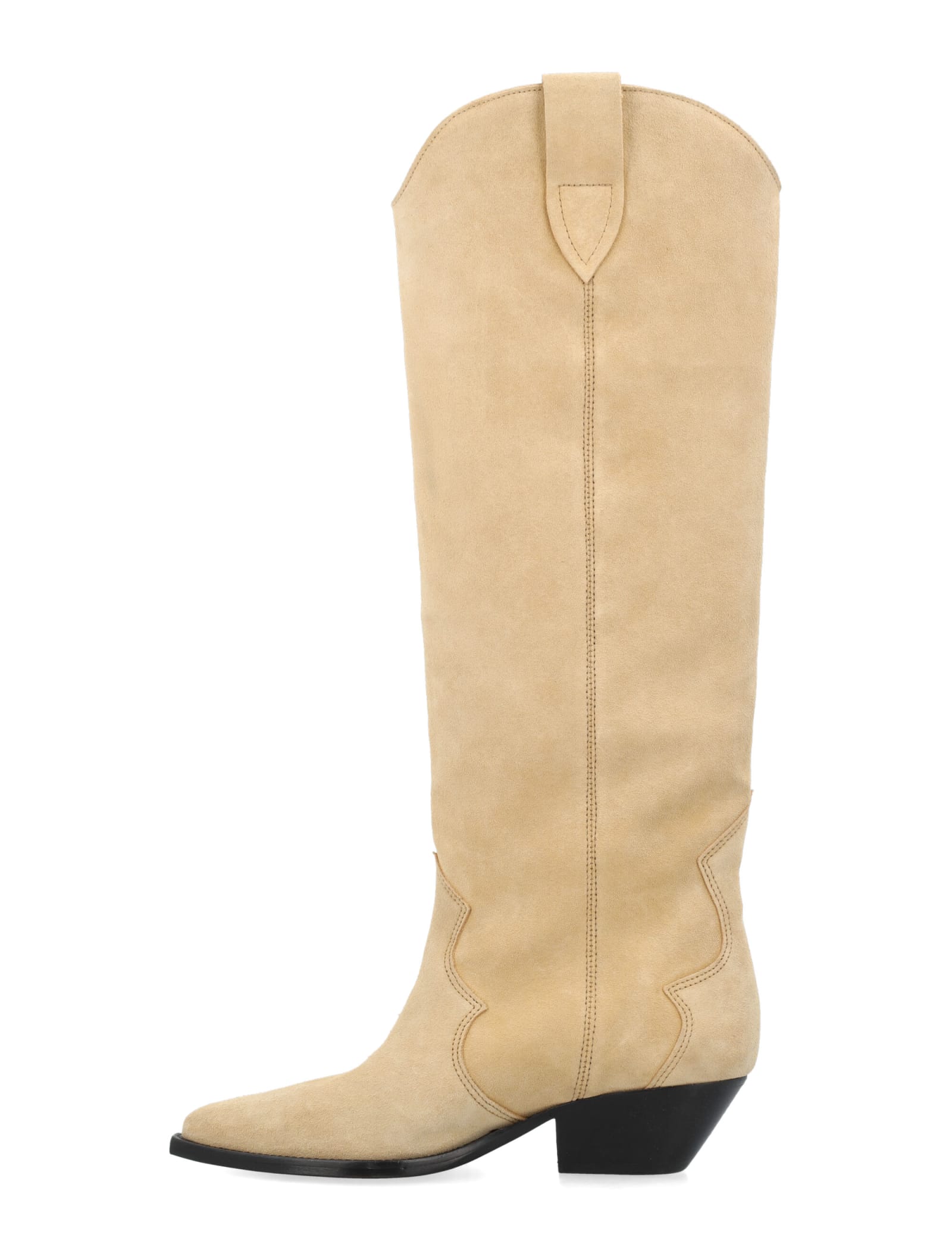 Shop Isabel Marant Denvee Suede Boots In Beige