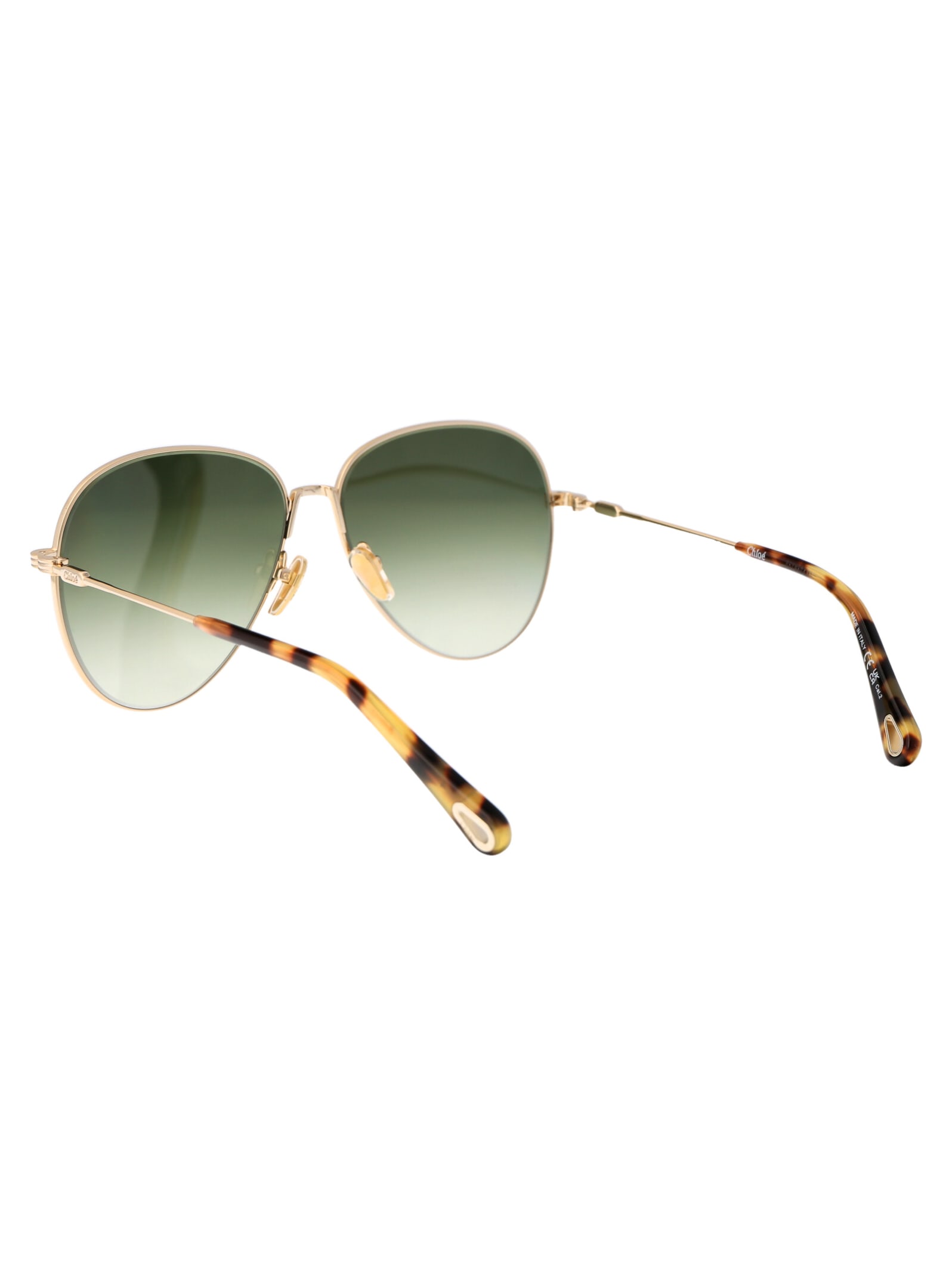 Shop Chloé Ch0177s Sunglasses In 004 Gold Gold Green