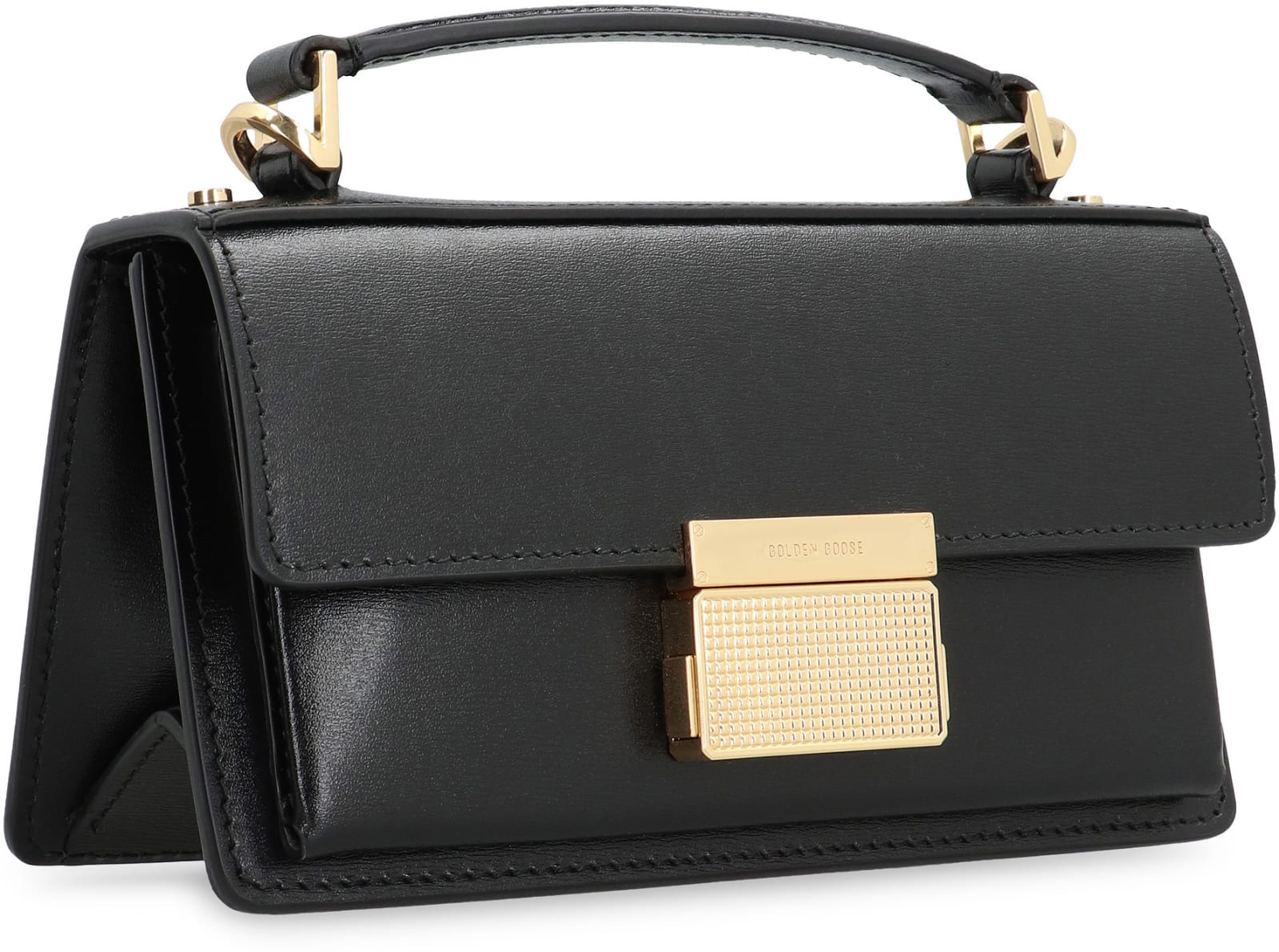 Shop Golden Goose Venezia Leather Mini Crossbody Bag In Black