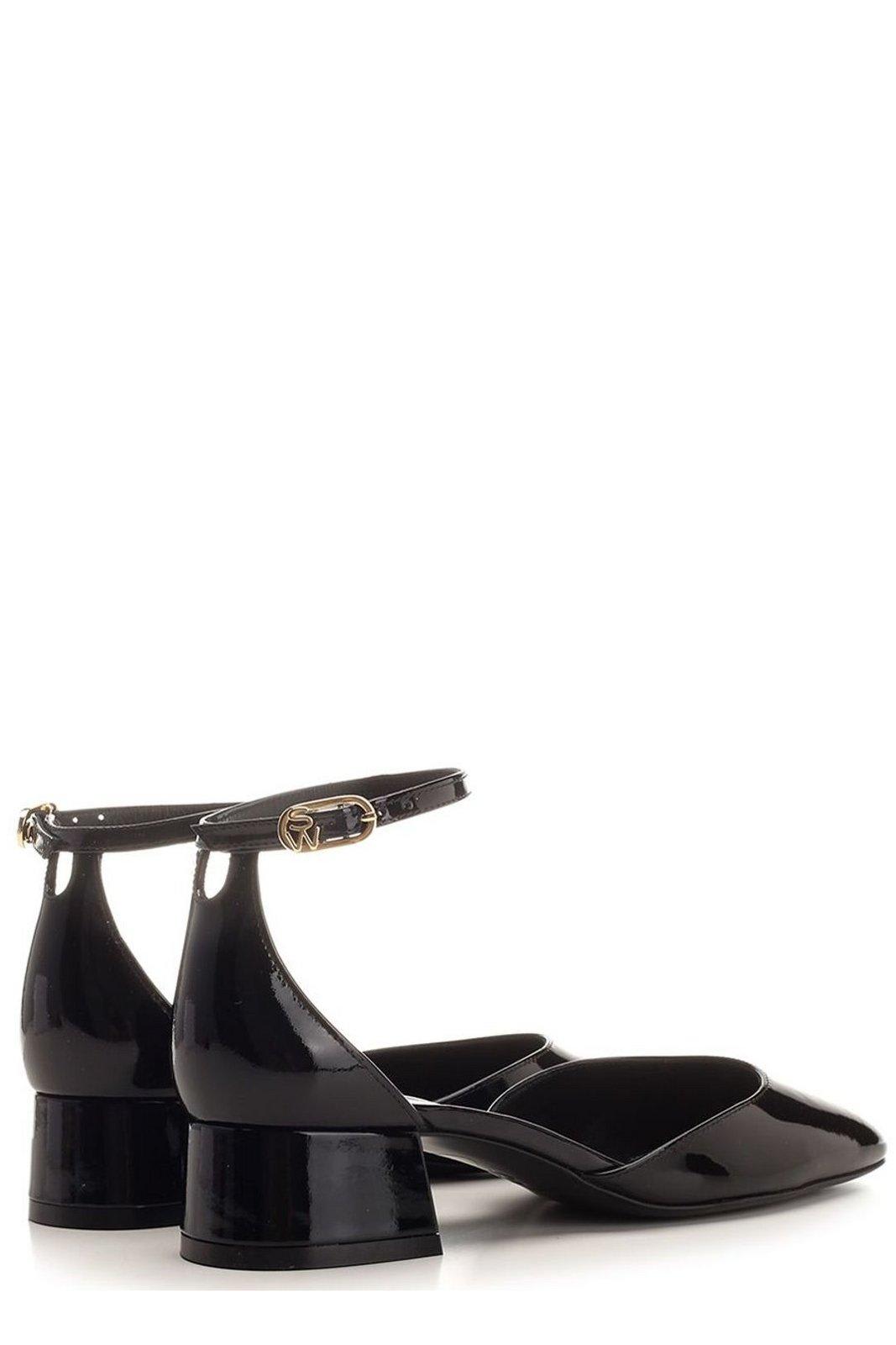 Shop Stuart Weitzman Bria Block-heel Strap Pumps In Black