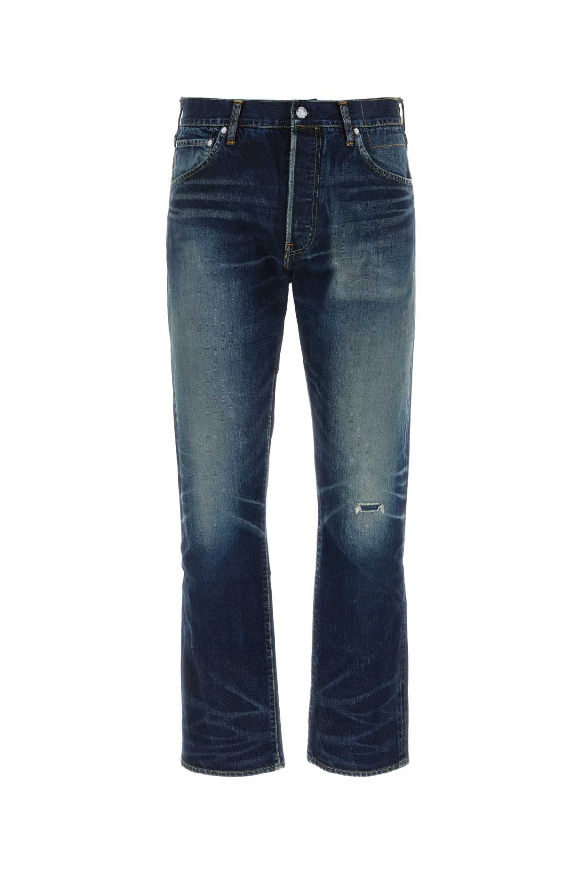 Shop Visvim Dark Blue Denim Jeans In Dry18