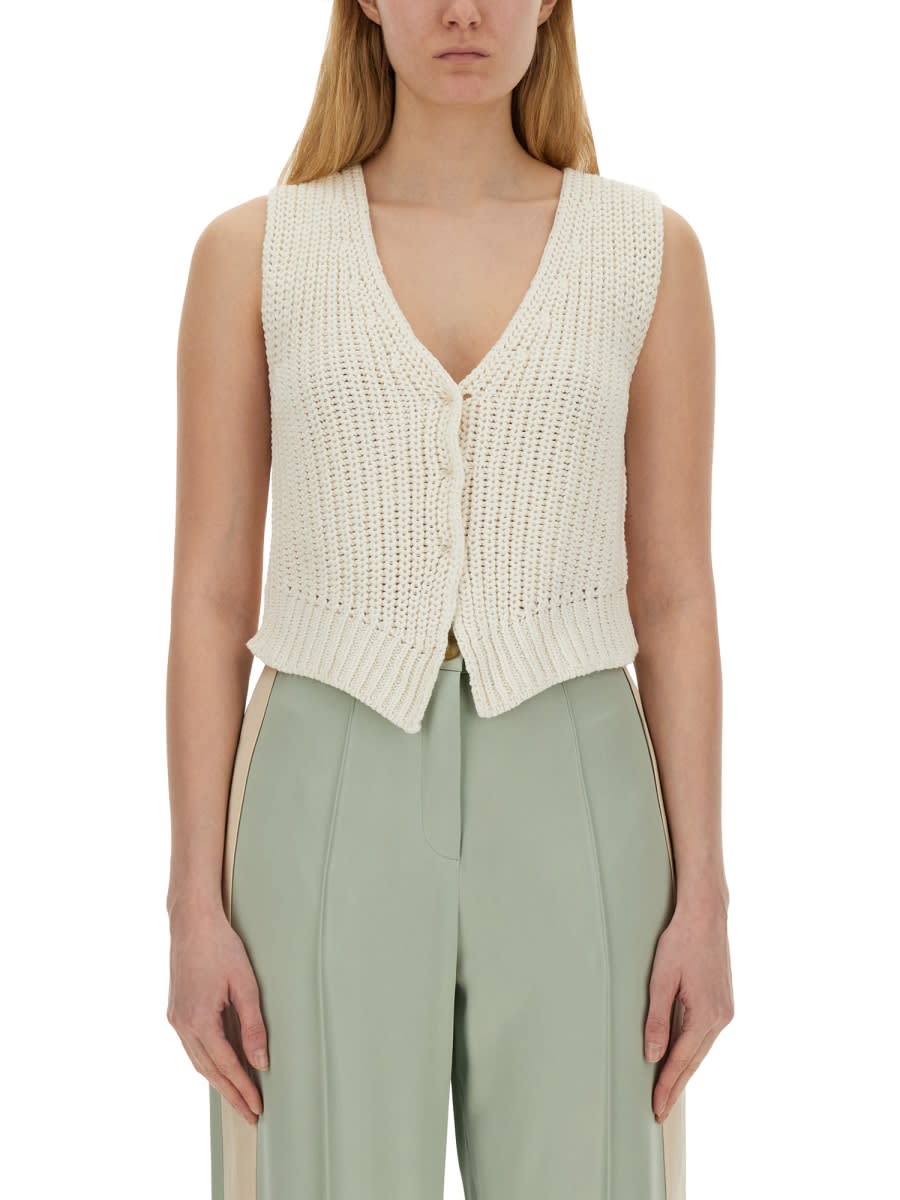 Shop Alysi Knitted Vest In White