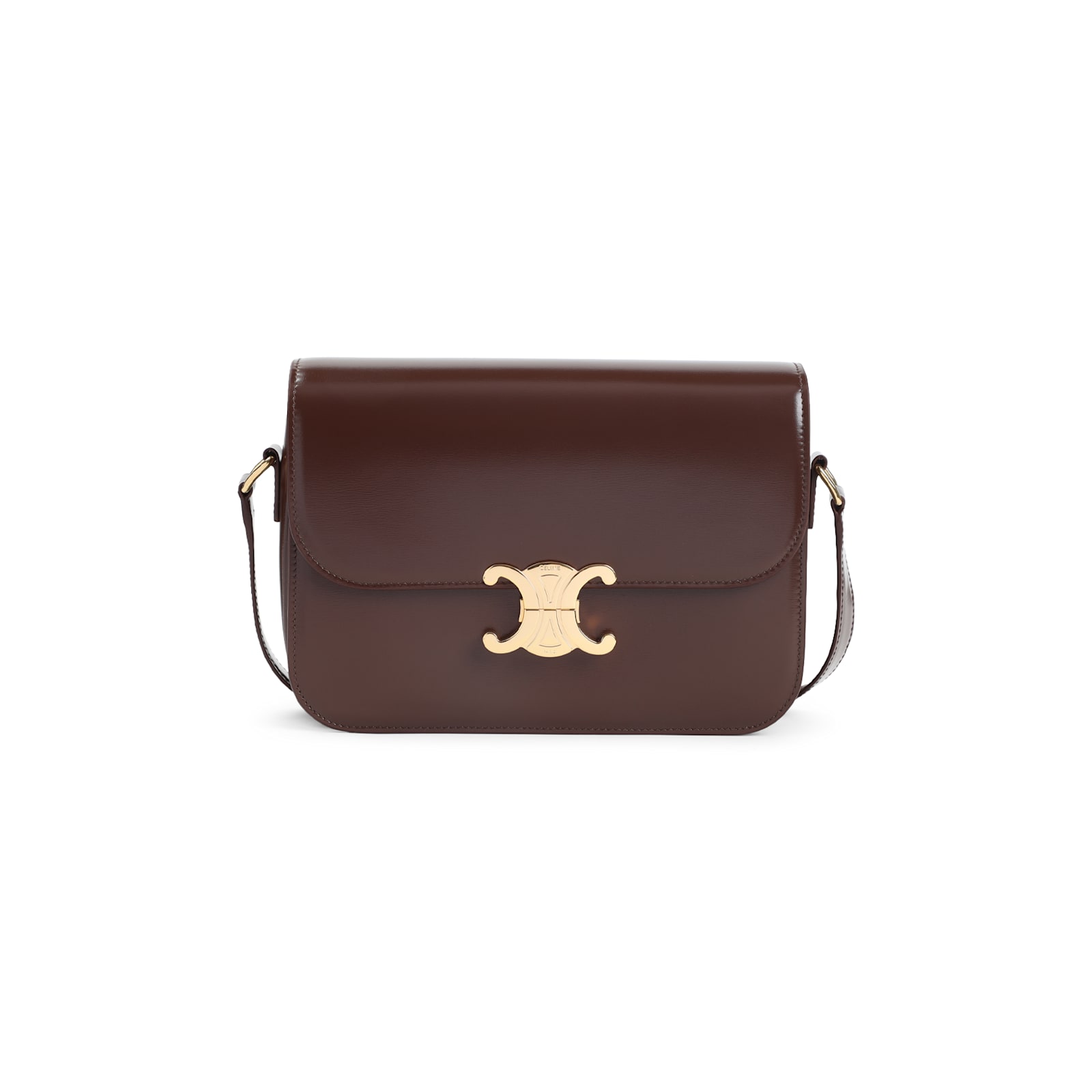 Celine Teen Triomphe Adjustable Strap Shoulder Bag In Brown
