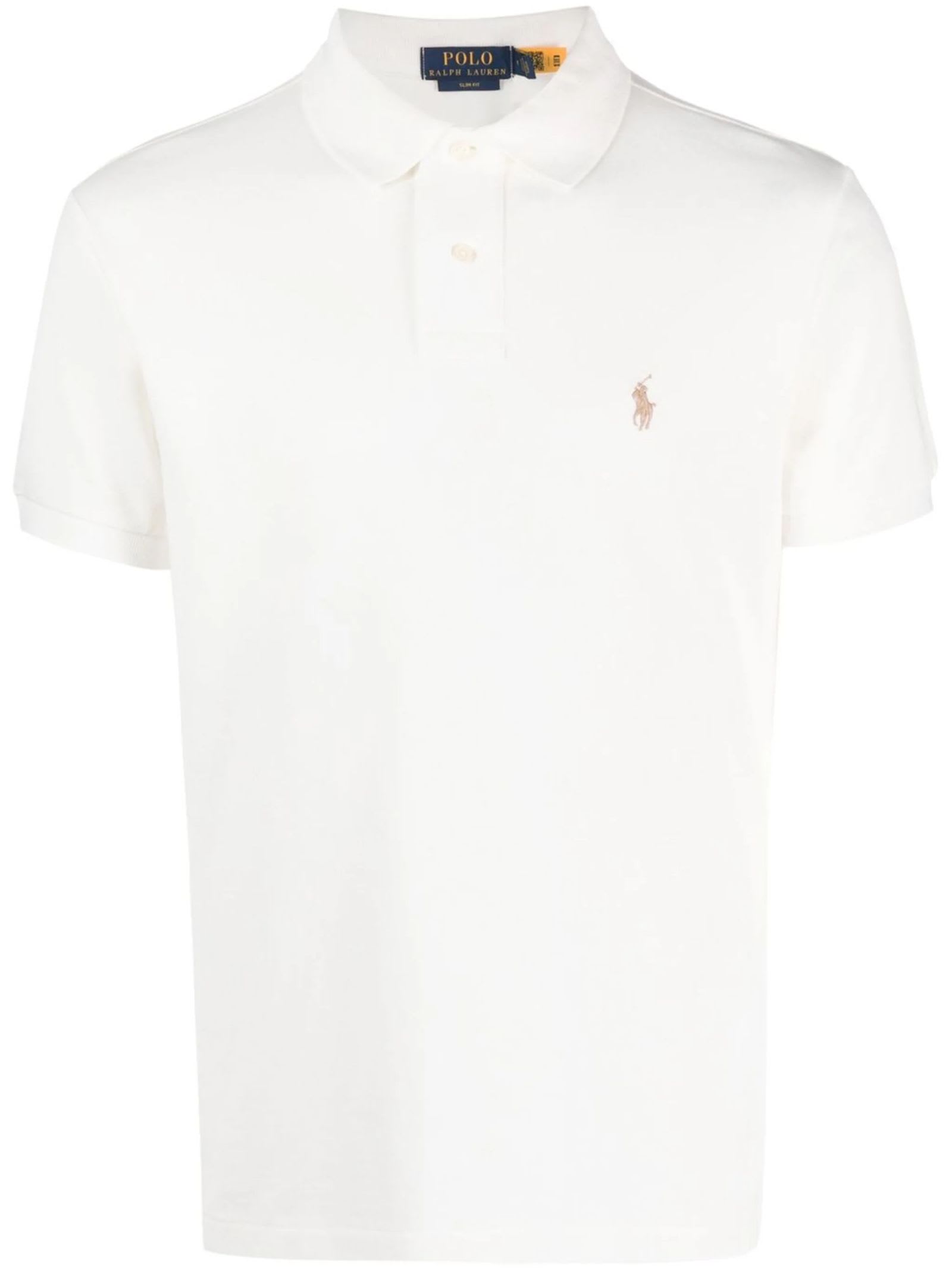 Shop Ralph Lauren White Cotton Polo Shirt