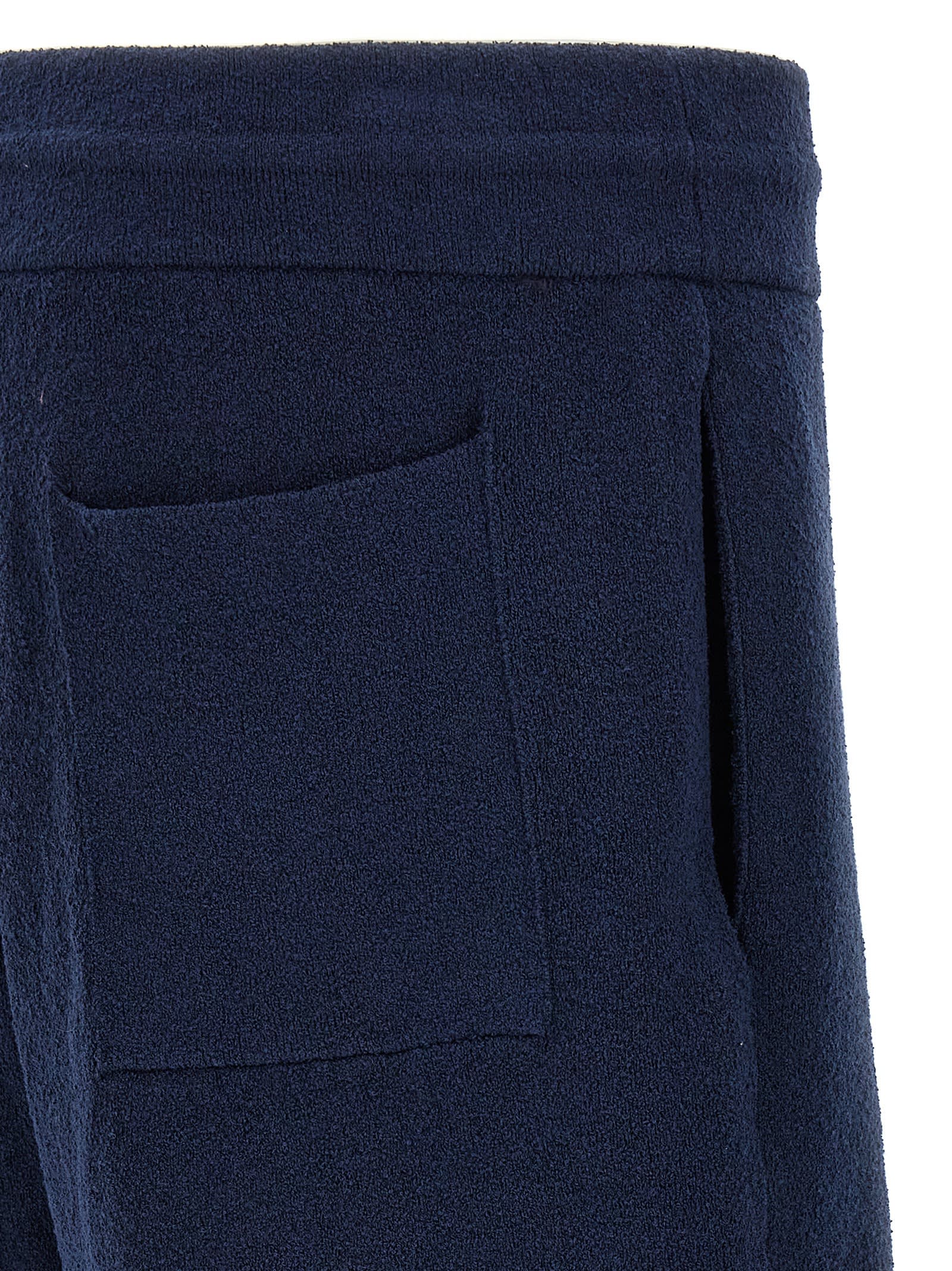 Roberto Collina Terry Cloth Drawstring Bermuda Shorts In Blue
