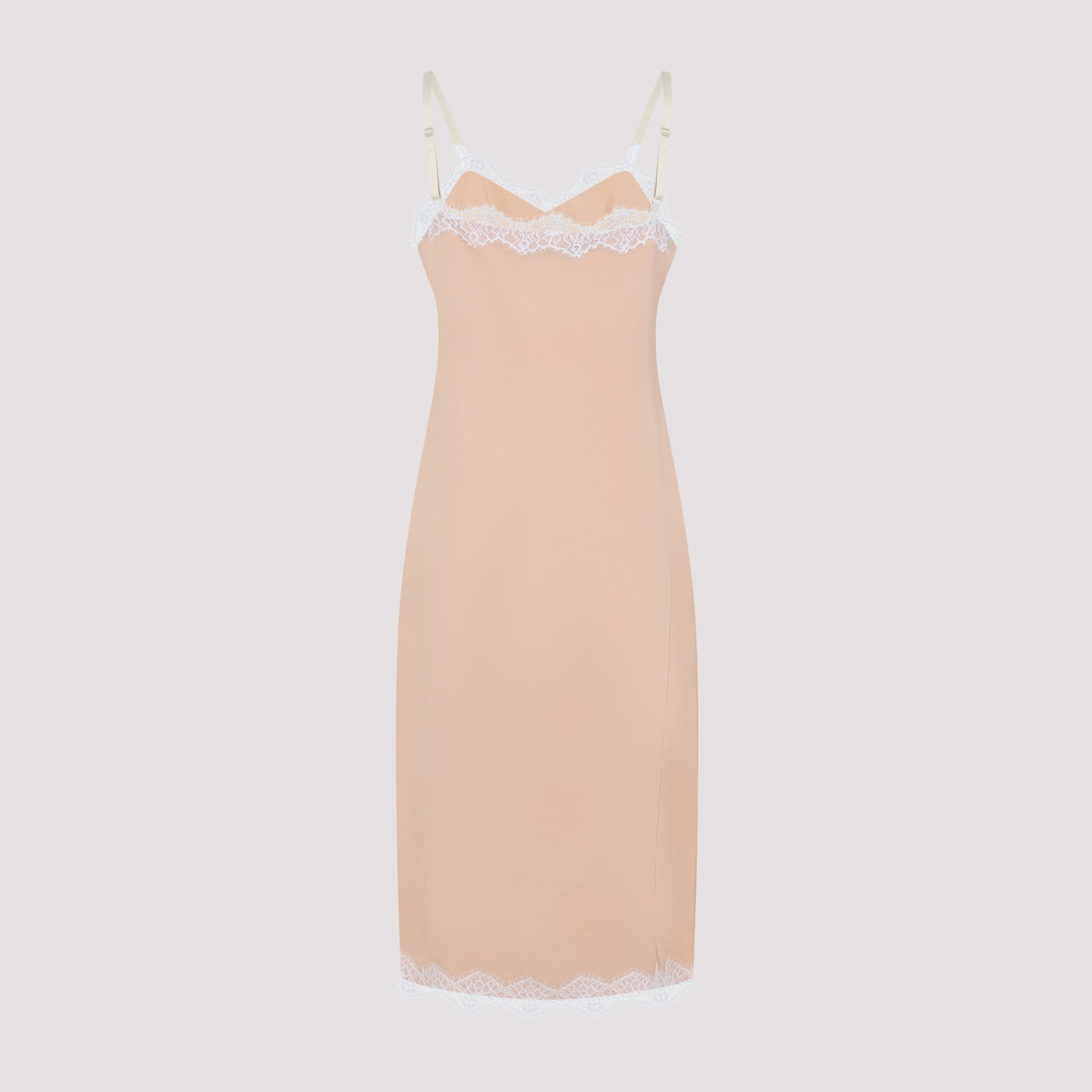 Shop Carven Lingerie Viscose Midi Dress In Powder