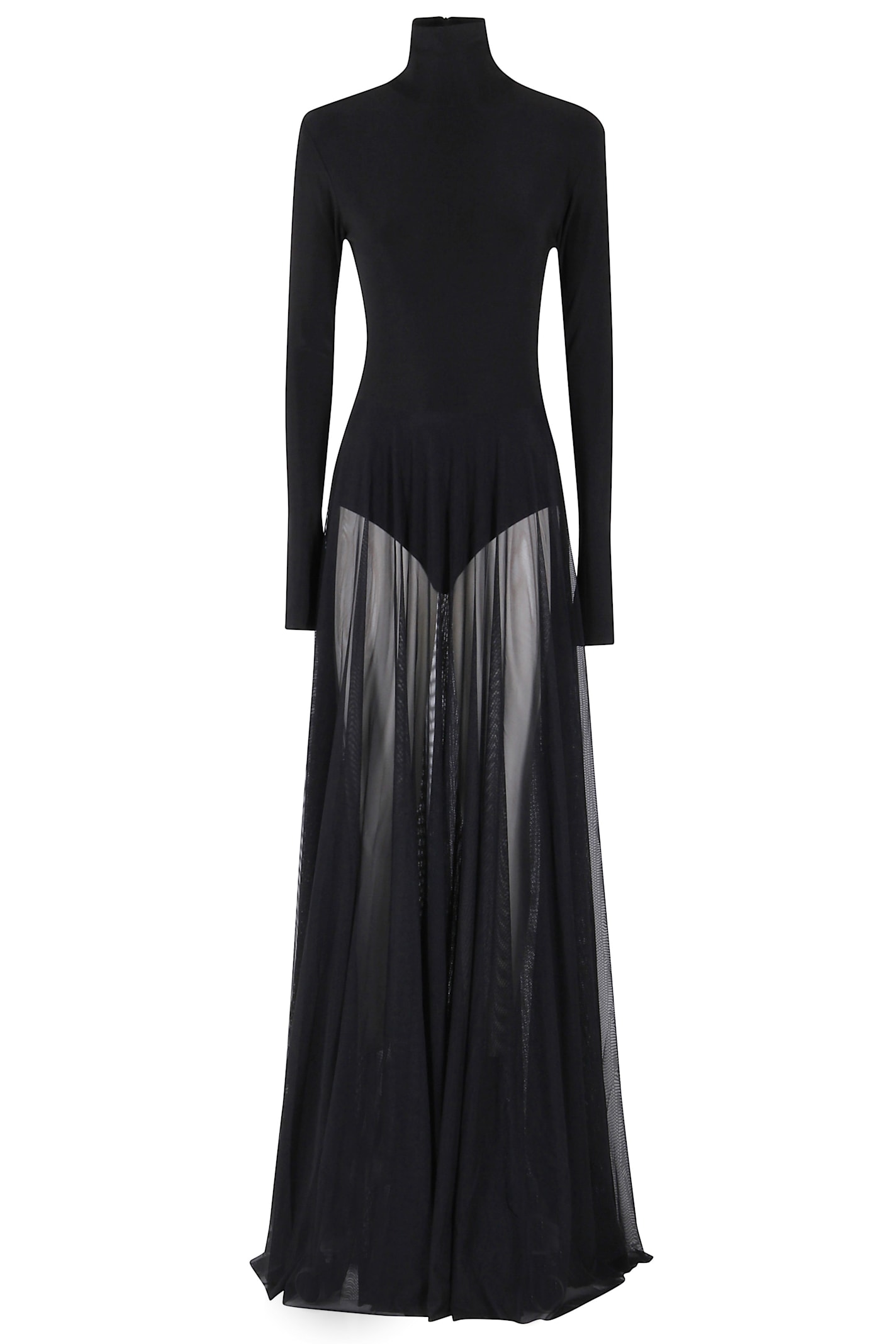 Norma Kamali Long Sleeve Turtle Neck Flared In Brown