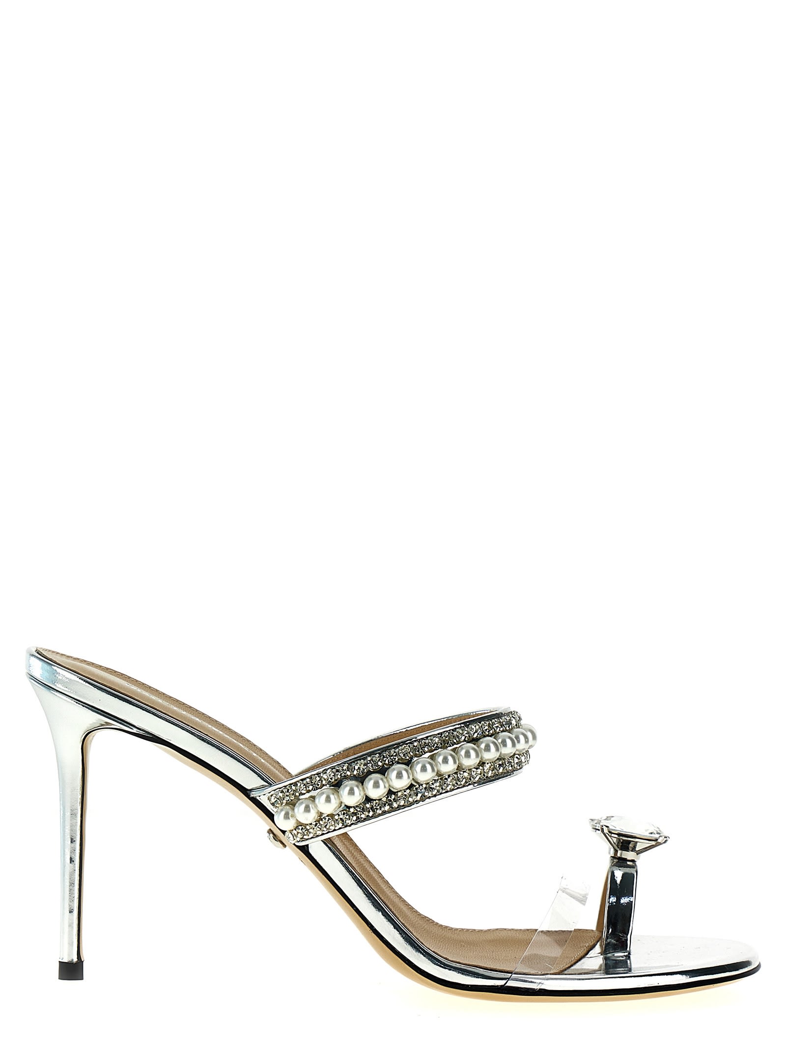 Mach &amp; Mach Diamond Of Elizabeth Sandals In Silver