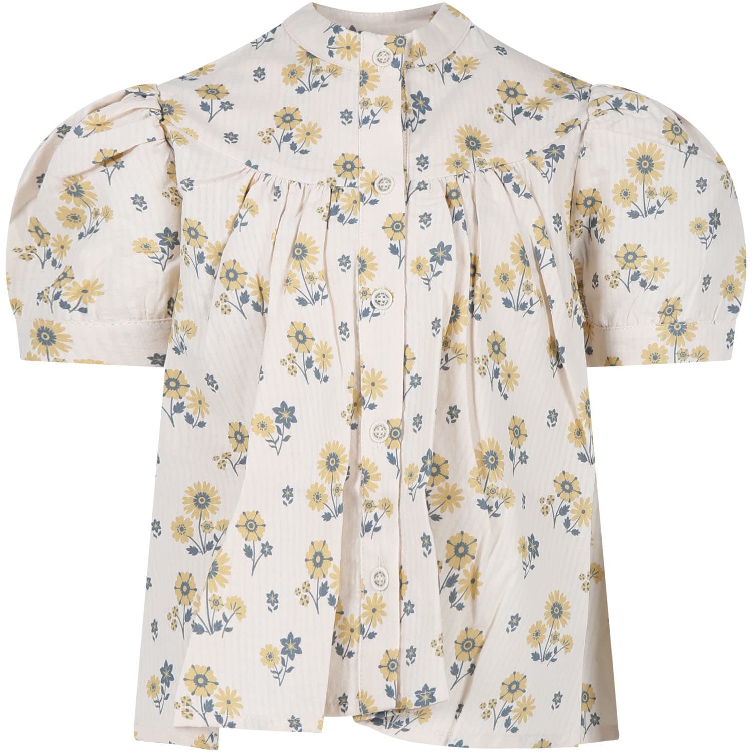 Shop Coco Au Lait Ivory Top For Girl With Flowers Print