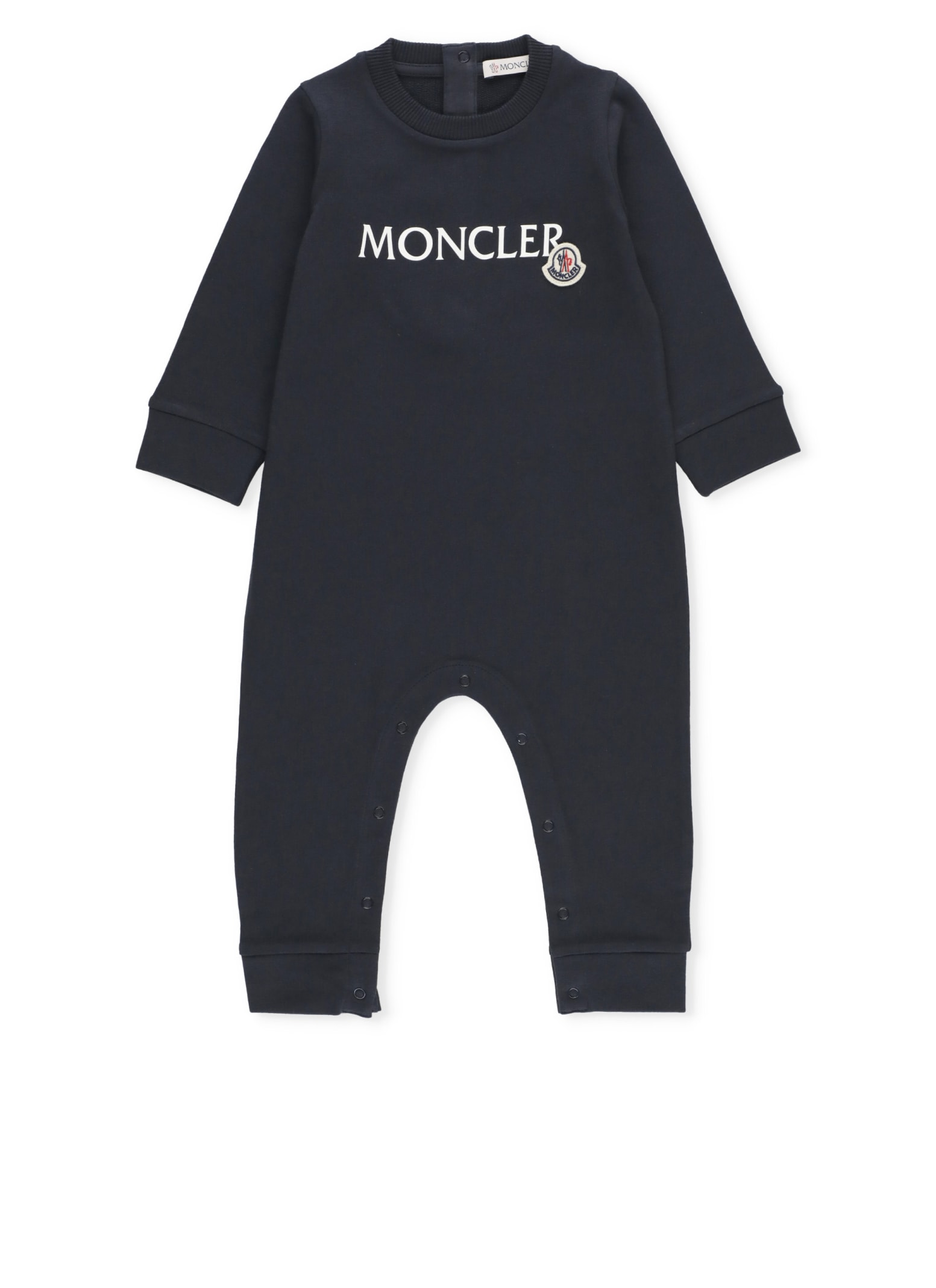 Moncler Babies' Cotton Onesie In Blue