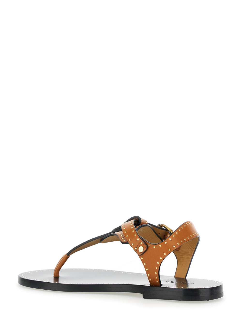 Isabel Marant 'jooni' Brown Sandals With Buckle Closure And Metal Studs In Brown