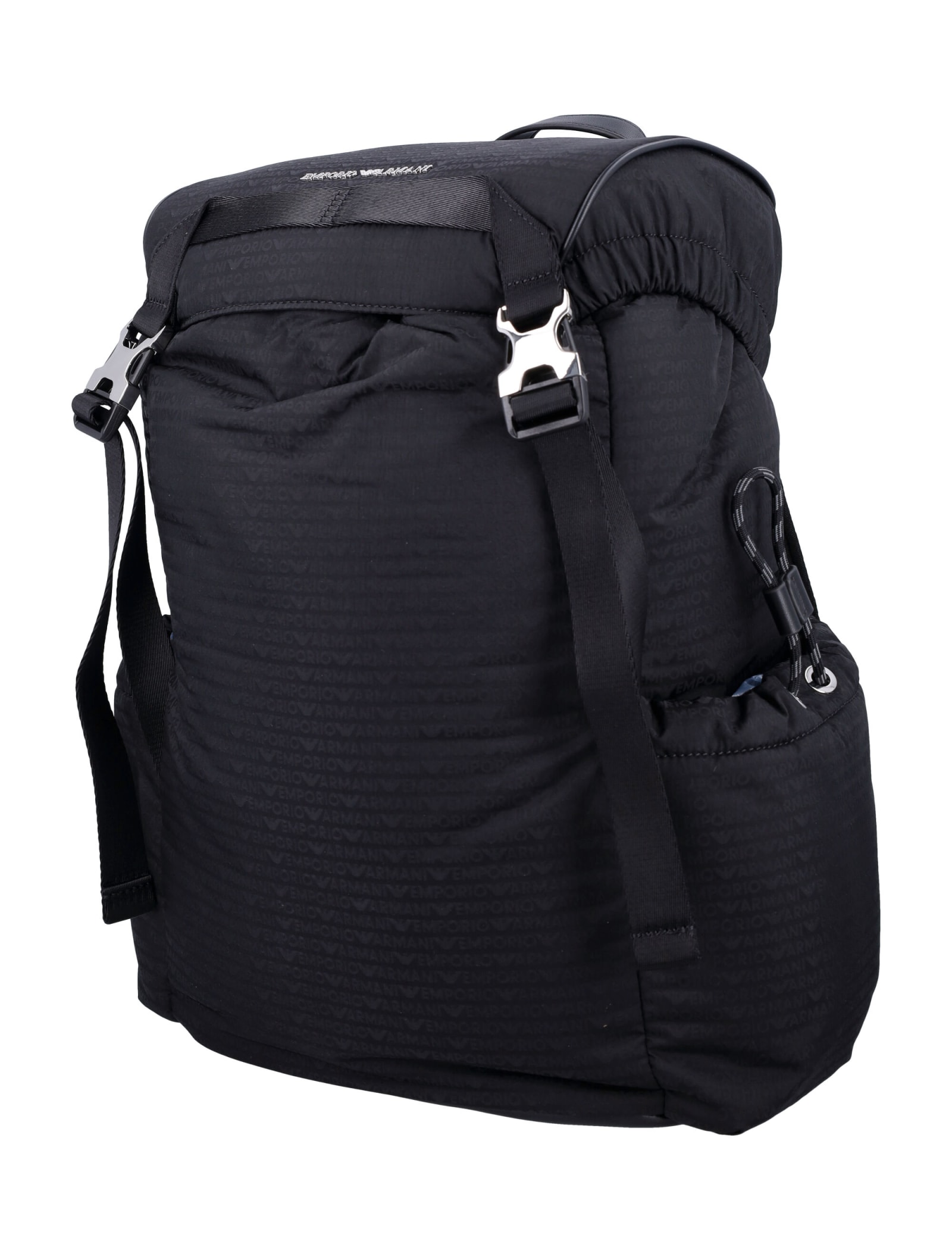 Shop Emporio Armani Nylon Backpack In Black/black