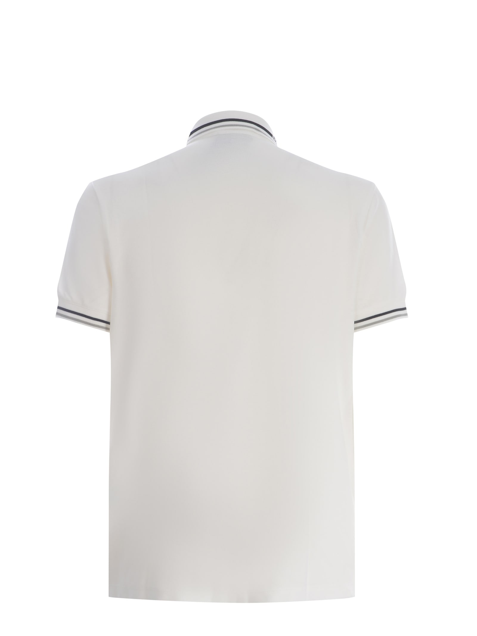 Shop Emporio Armani Polo Shirt  Made Of Cotton Pique In Bianco