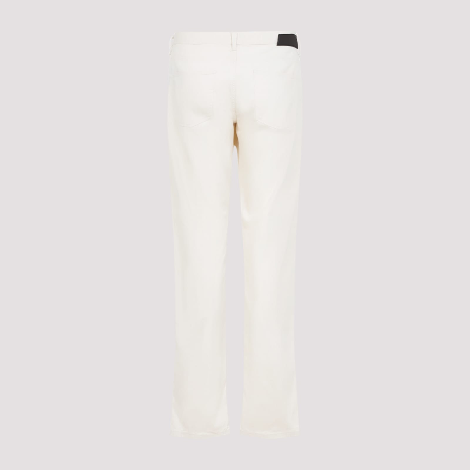 Giorgio Armani Straight-leg Trousers In Luxurious Cotton-silk Blend In Natural