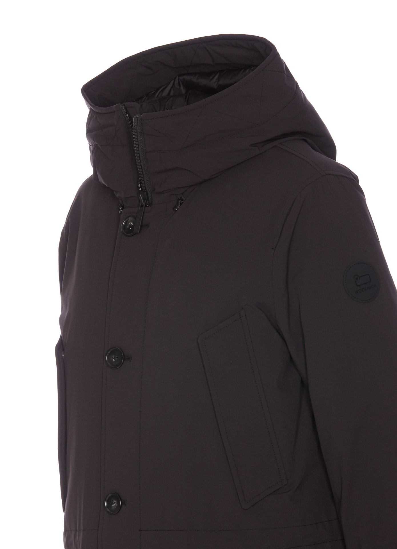 Shop Woolrich Arctic Stretch Down Parka In Black