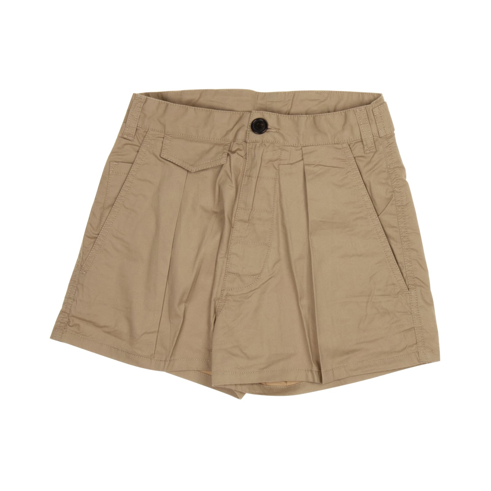 Dsquared2 Kids' Cotton Bermuda Shorts In Beige