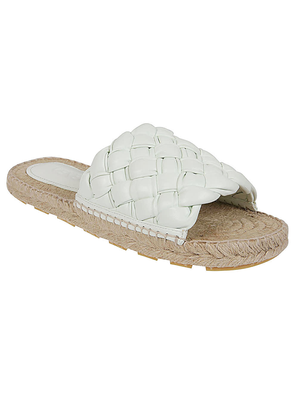 Bottega Veneta Jack Woven Napa Slide Espadrilles In White