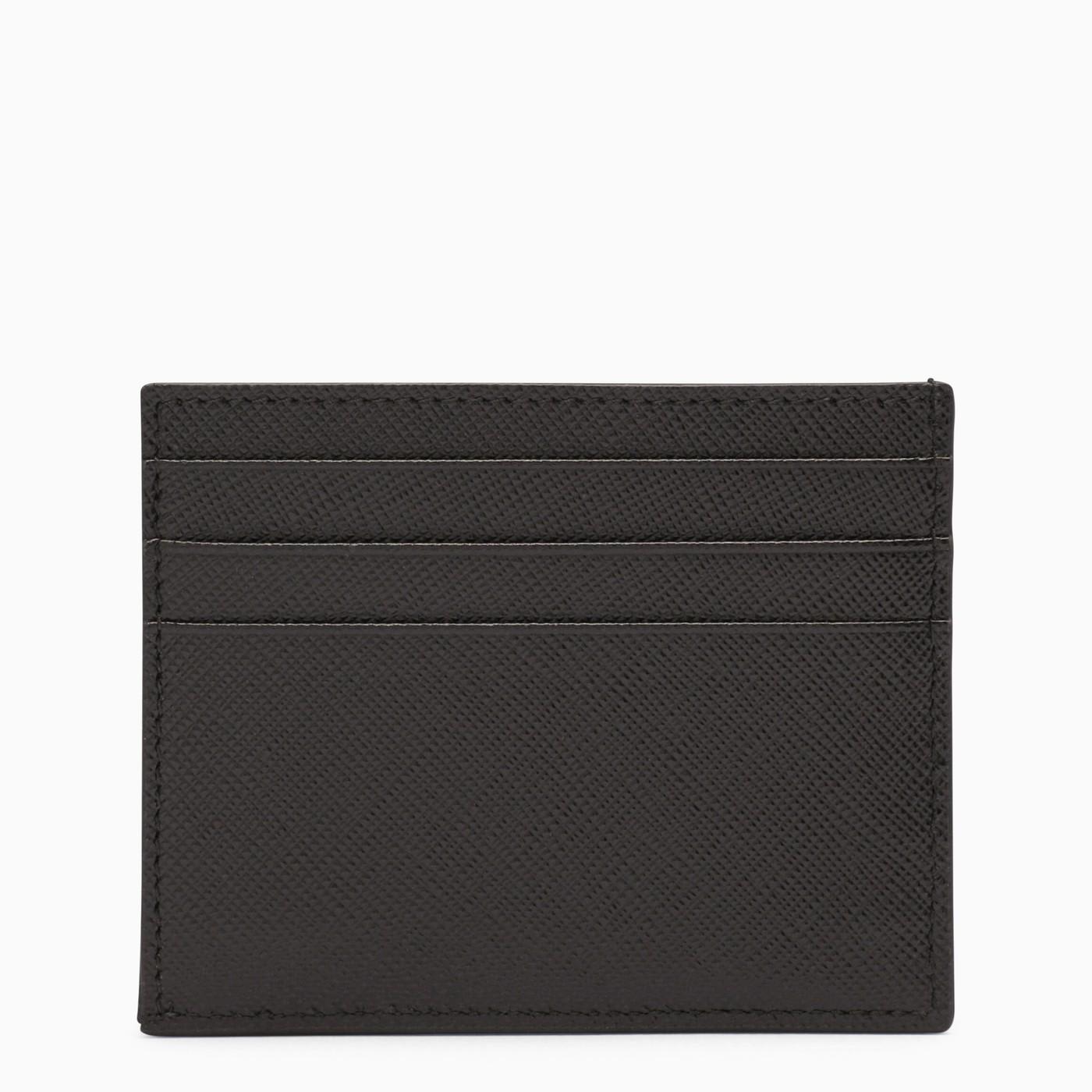 Prada Men Saffiano Leather Card Holder In Black