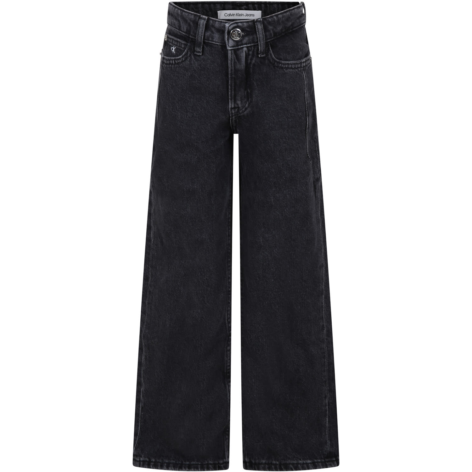 Calvin Klein Kids' Black Denim Jeans For Girl
