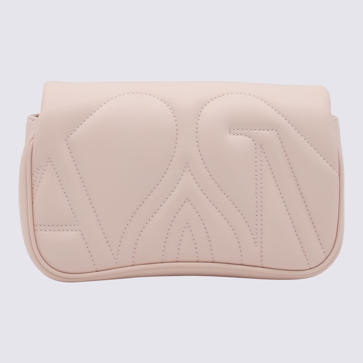 Shop Alexander Mcqueen Powder Pink Leather The Seal Crossbody Bag In Clay