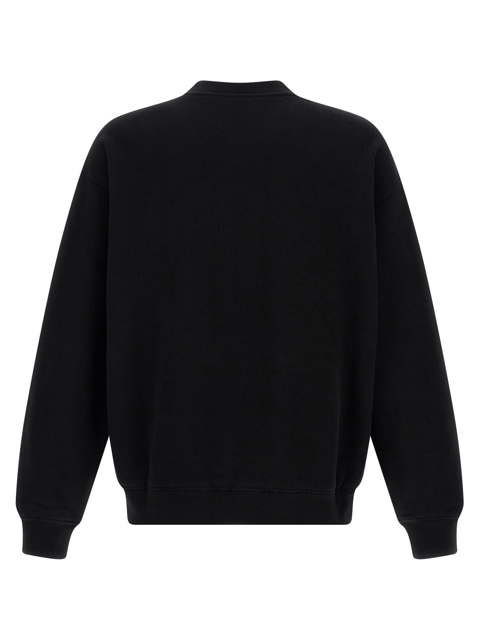 Dolce & Gabbana Logo-embellished Black Sweatshirt With Ribbed Detailing In Black